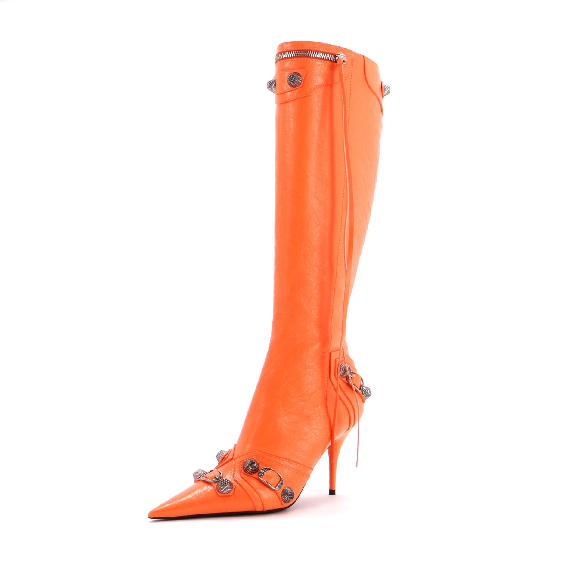 Women's Cagole Knee High Boots Studded Leather 90