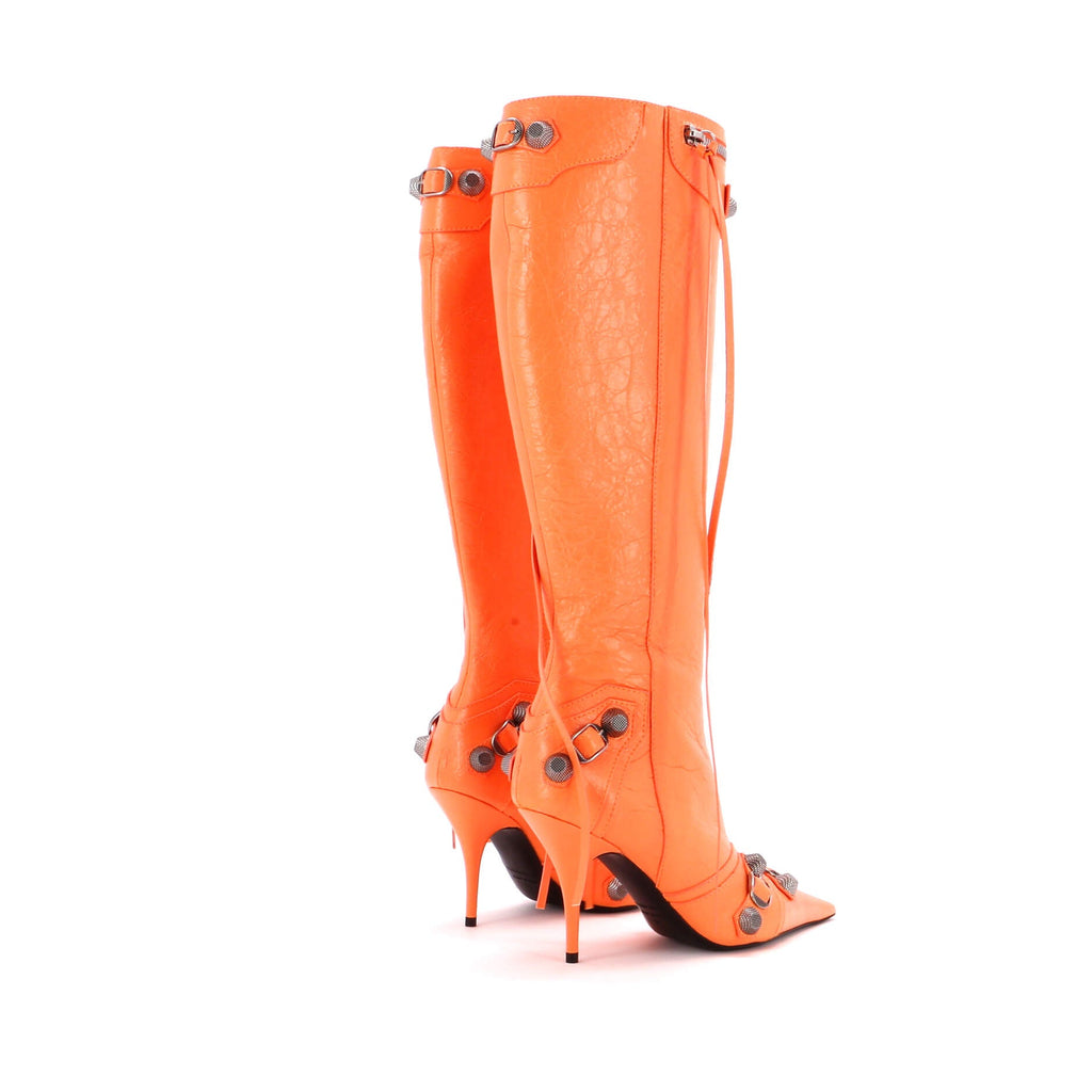 Women's Cagole Knee High Boots Studded Leather 90