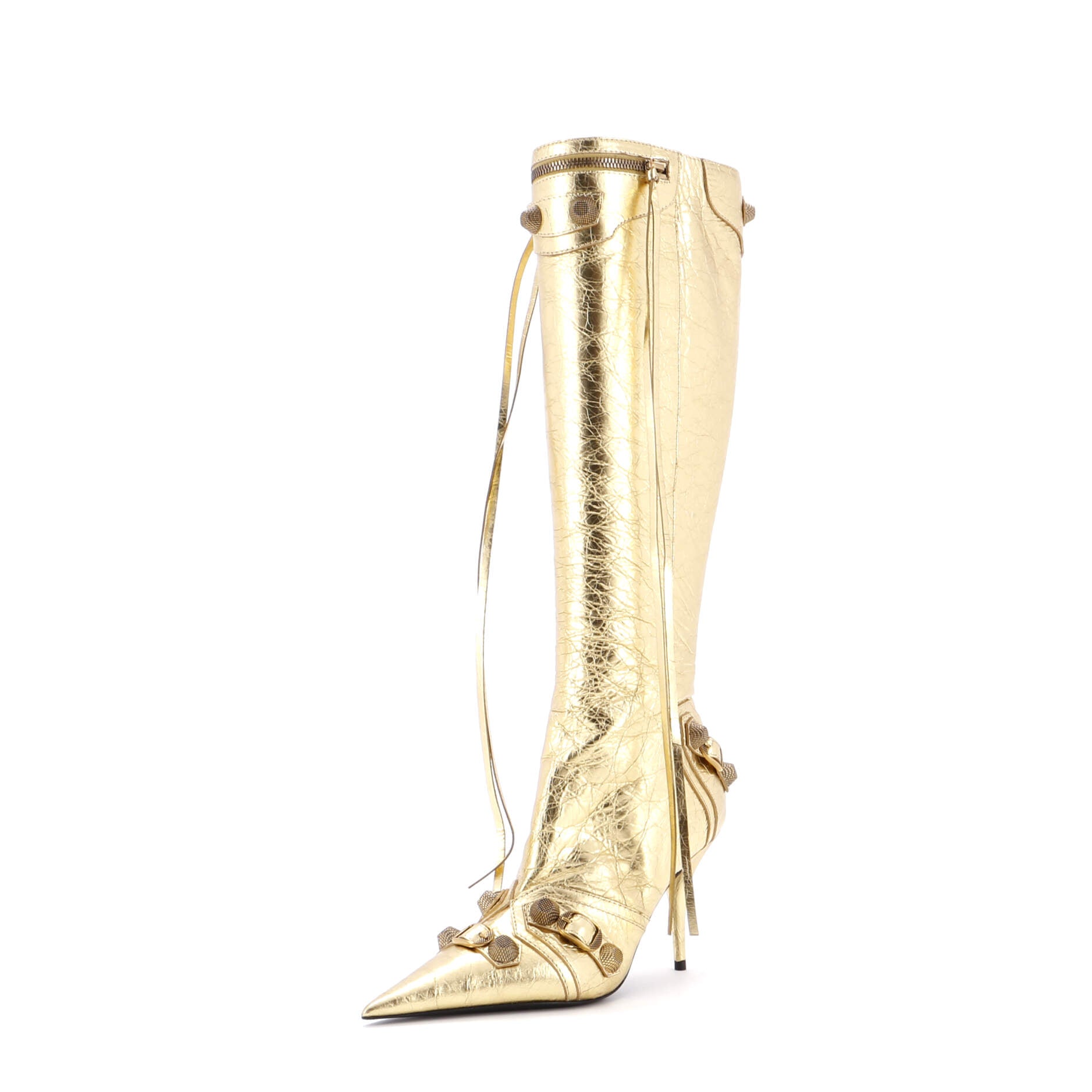 Women's Cagole Knee High Boots Studded Leather 90