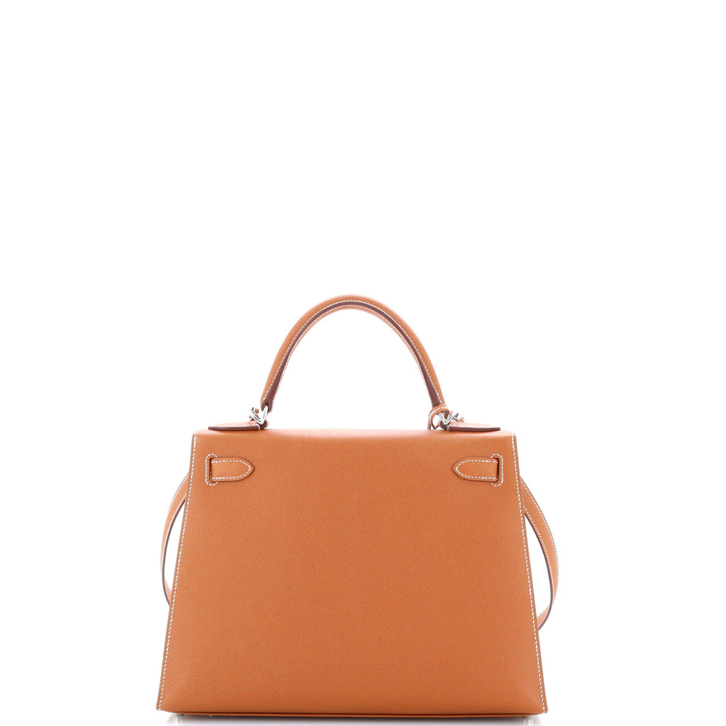 Kelly Handbag Gold Epsom with Palladium Hardware 28