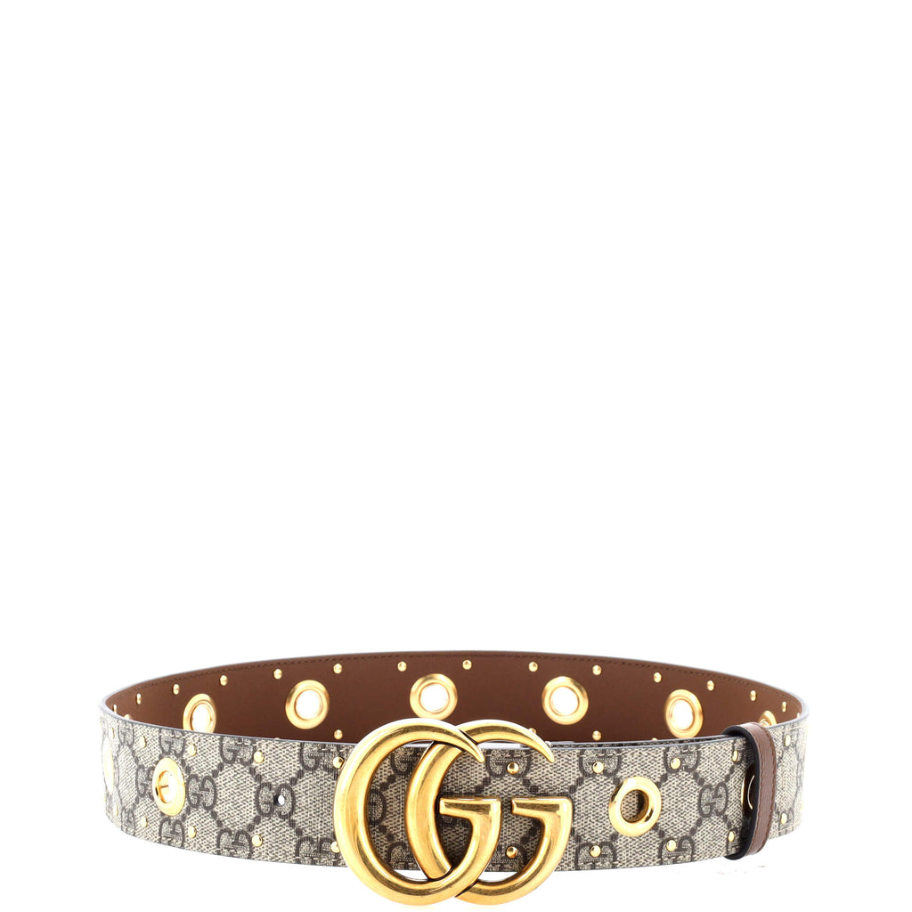 GG Marmont Belt Eyelet Embellished GG Coated Canvas Wide 80