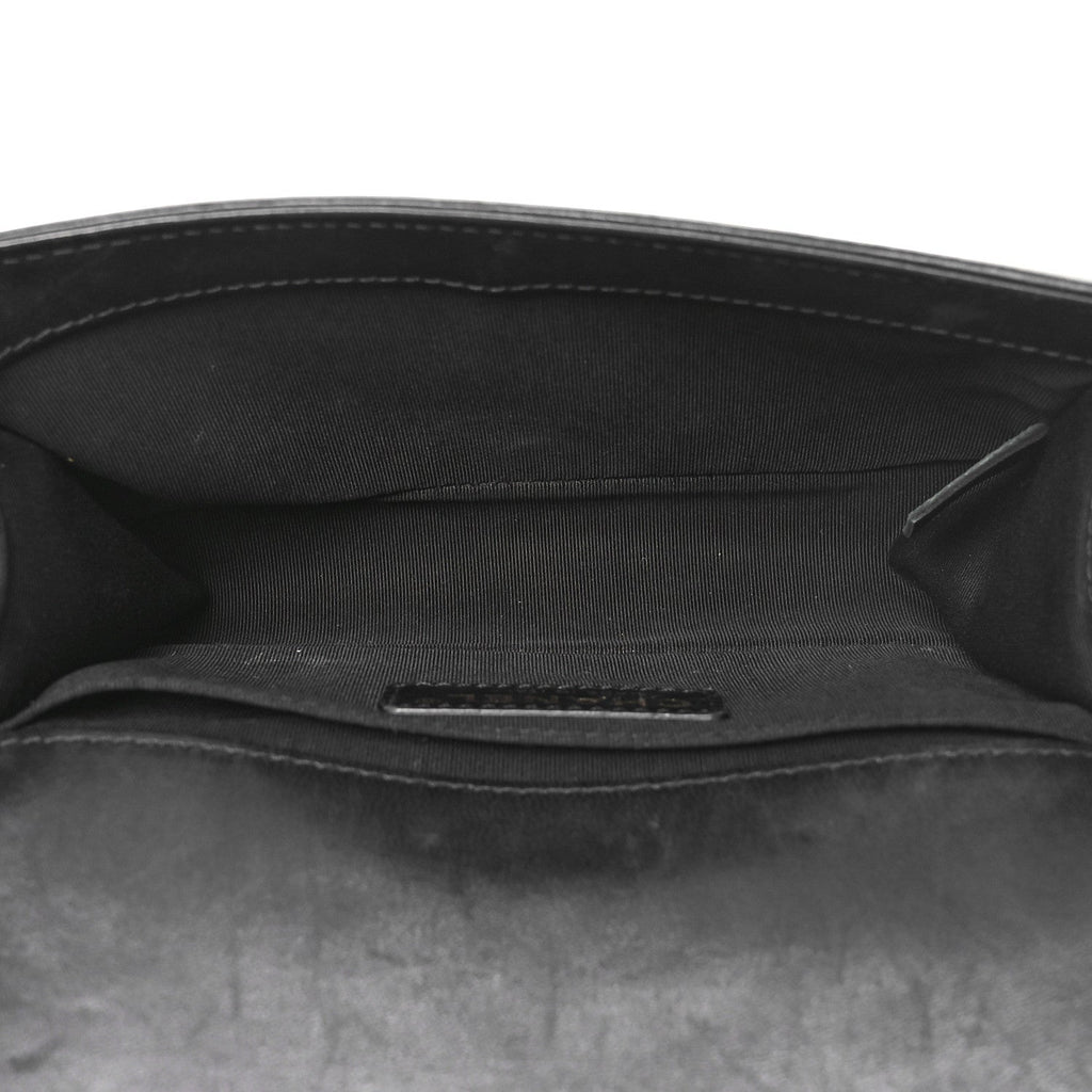 Lambskin Quilted Small Boy Flap Black