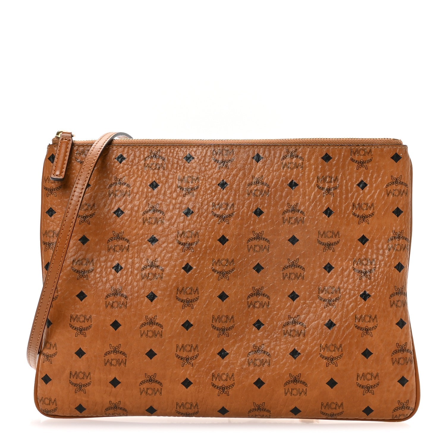 Visetos Medium Crossbody Pouch Cognac
