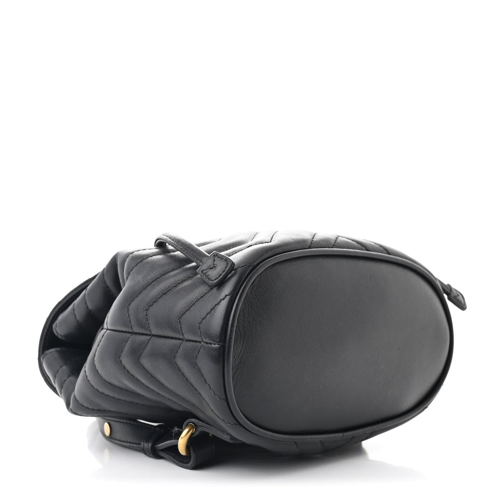Calfskin Matelasse GG Marmont Flap Backpack Black