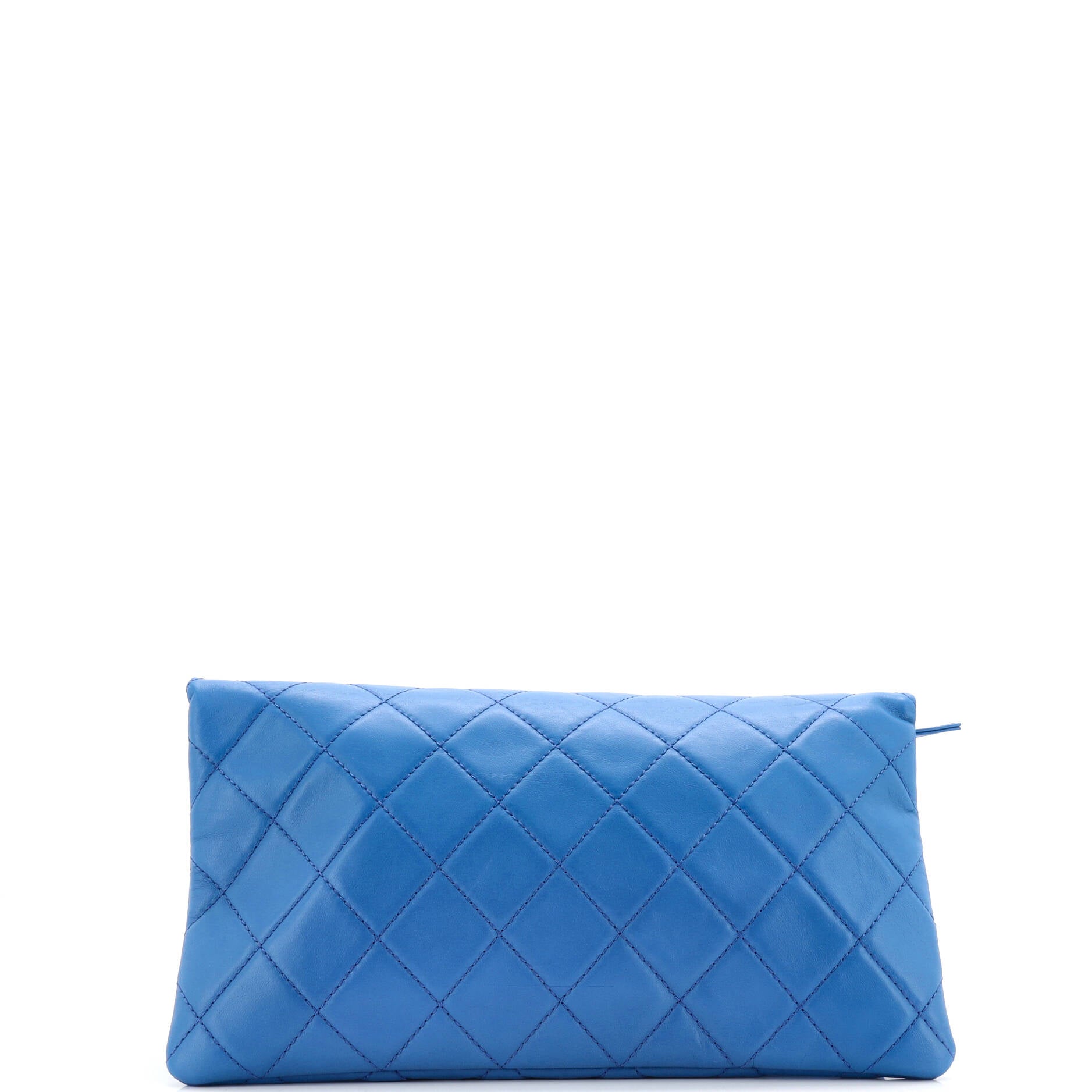 CC Foldover Clutch Quilted Lambskin Large