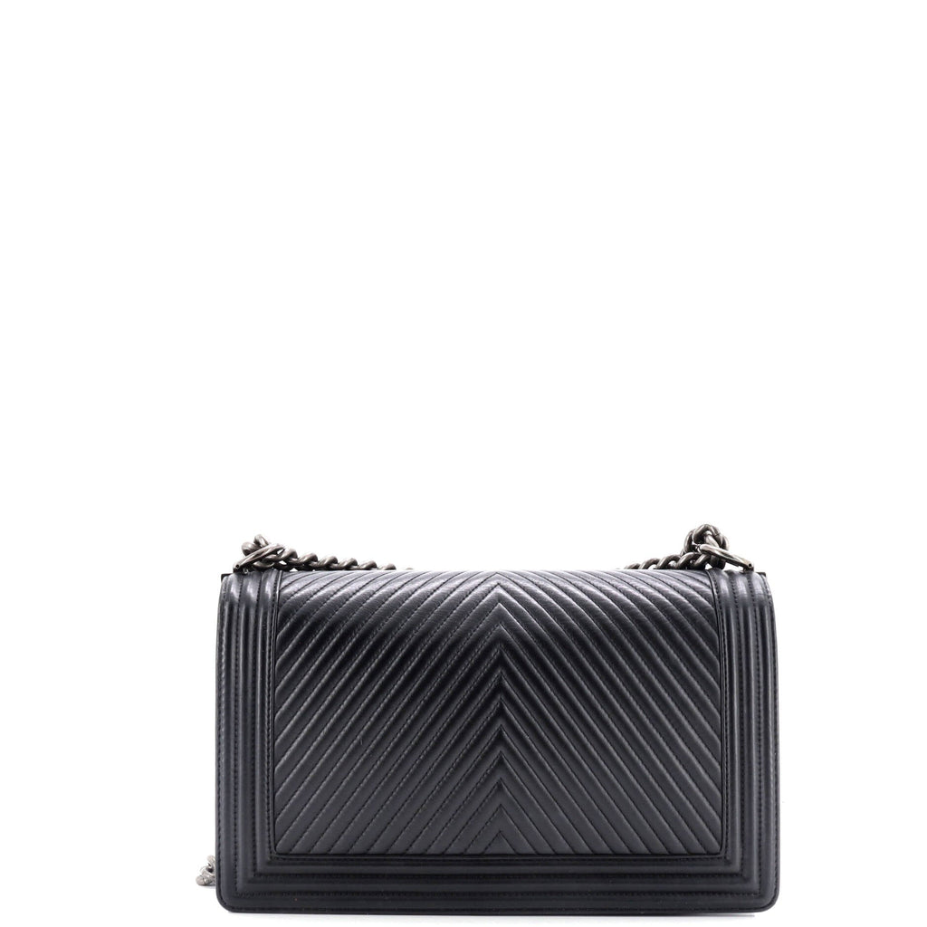 Boy Flap Bag Chevron Wrinkled Lambskin New Medium