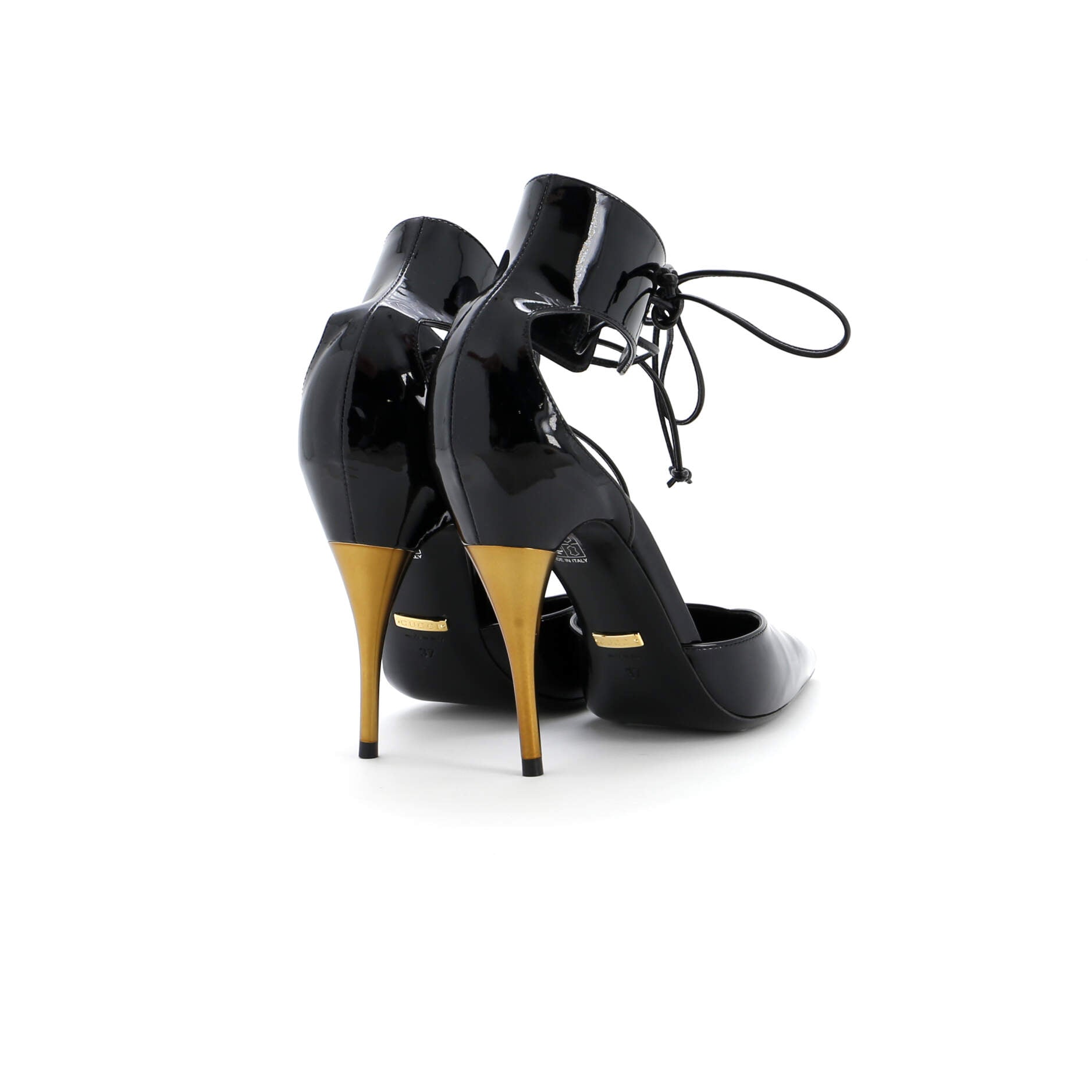 Women's Laced Up Ankle Cuff Pumps Patent