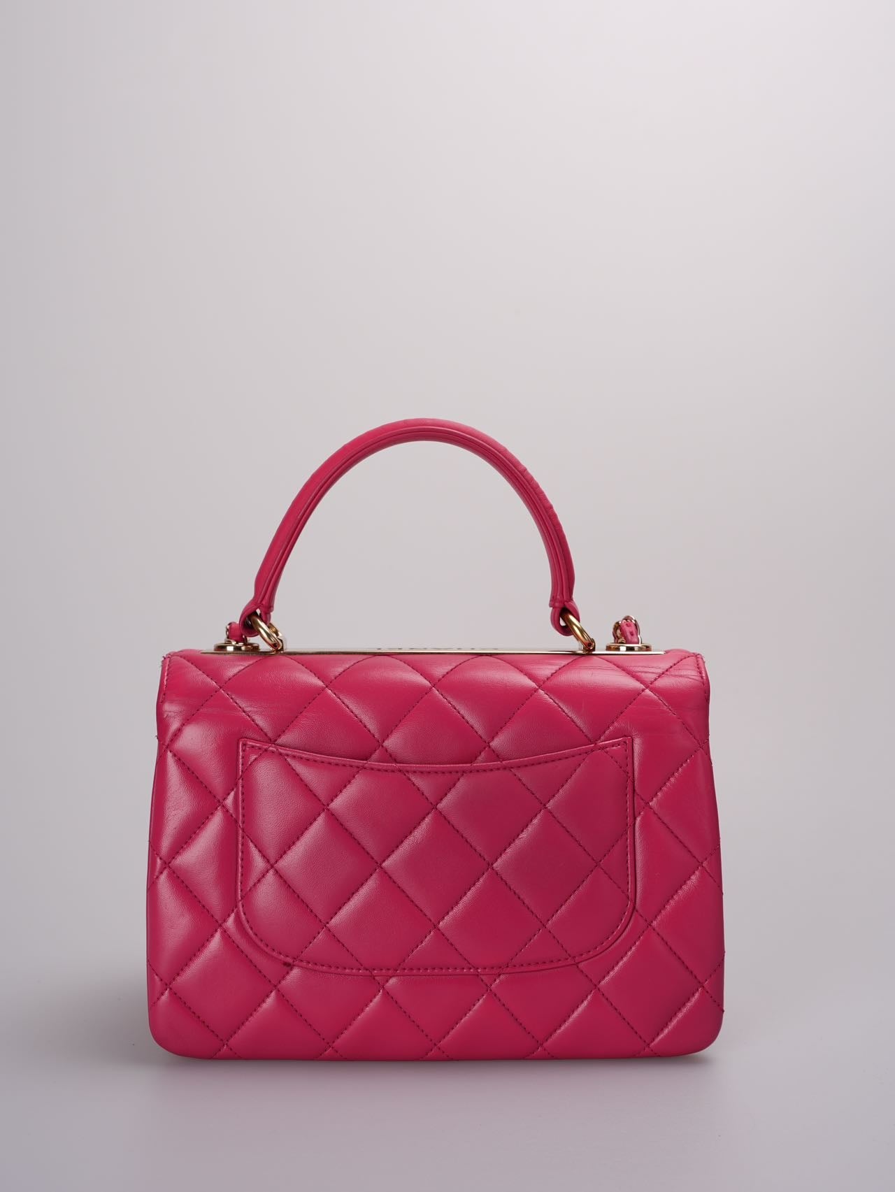 Chanel Small Trendy CC Bag in Hot Pink Lambskin Leather with Gold Hardware