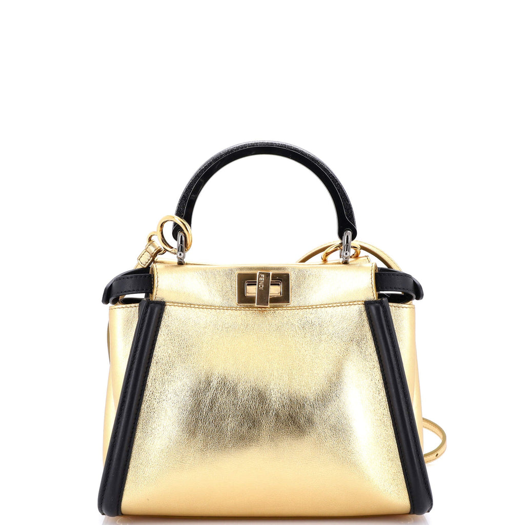 Resin Handle Peekaboo Bag Leather Mini