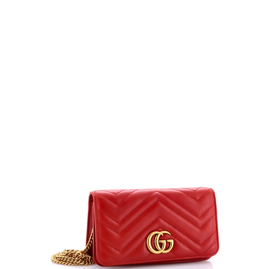 GG Marmont Chain Flap Bag Matelasse Leather Mini