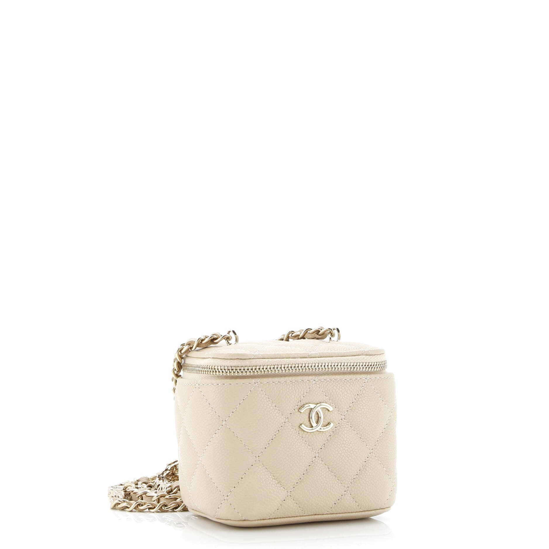 Classic Vanity Case with Chain Quilted Caviar Mini