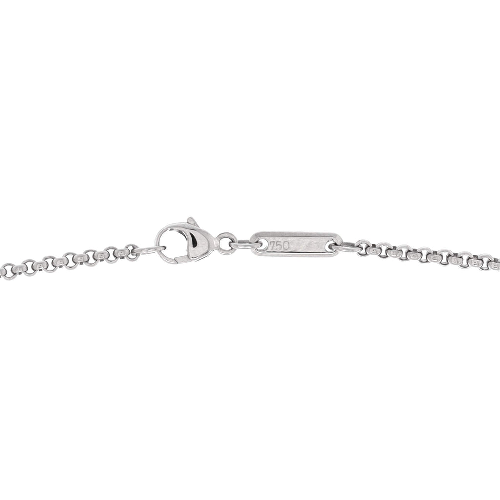 Happy Diamonds Round Pendant Necklace 18K White Gold with Diamonds and 3 Floating Diamonds