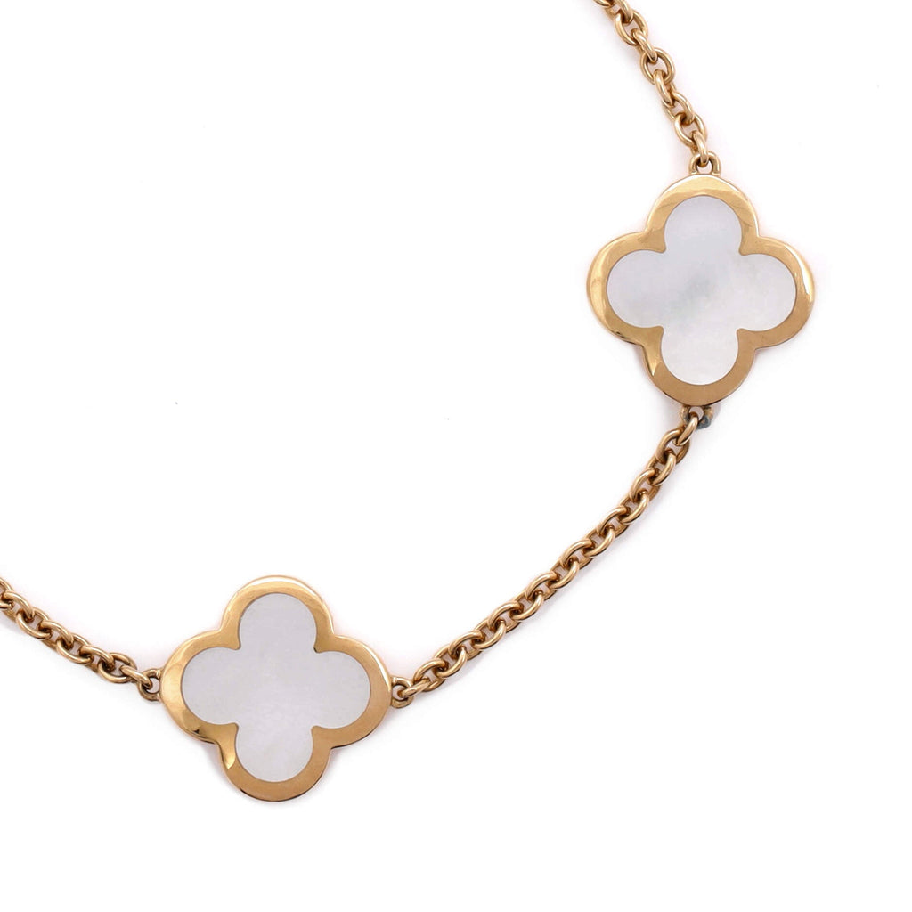 Pure Alhambra 4 Motifs Bracelet 18K Yellow Gold with Mother of Pearl