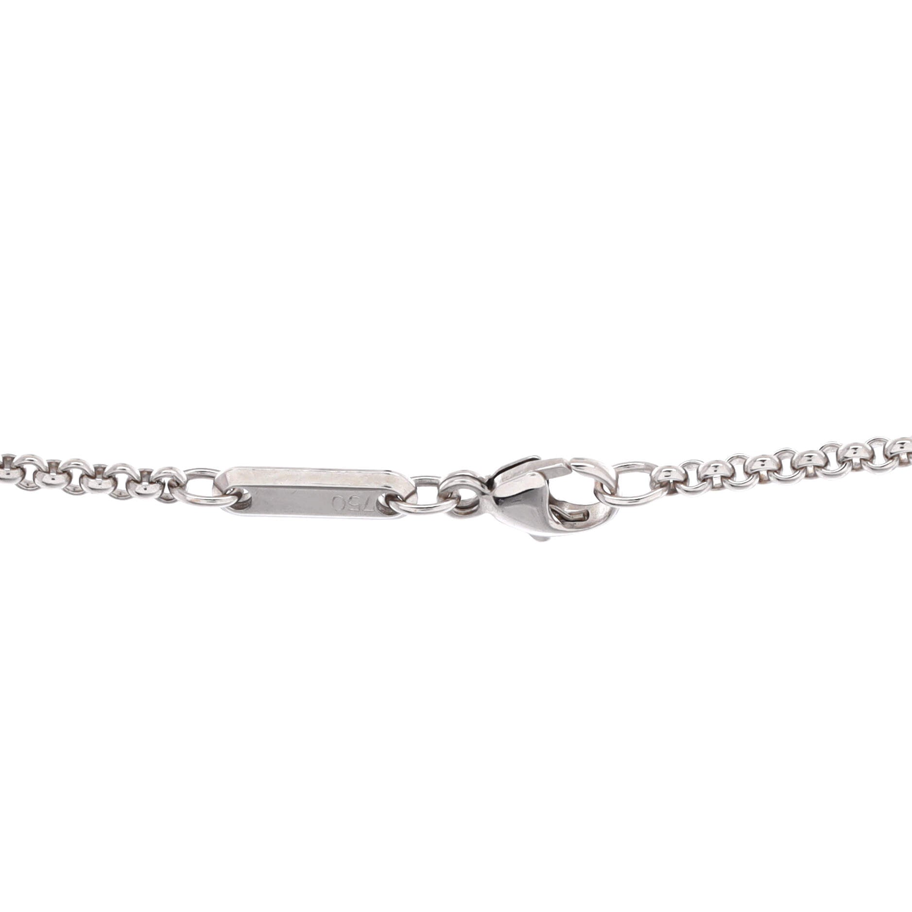 Happy Diamonds Round Pendant Necklace 18K White Gold with Diamonds and Blue Sapphires with 3 Floating Diamonds