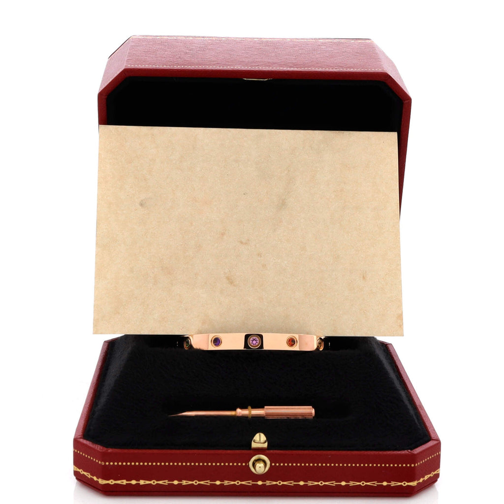 Love 10 Stone Bracelet 18K Rose Gold with Garnet, Amethyst and Sapphire