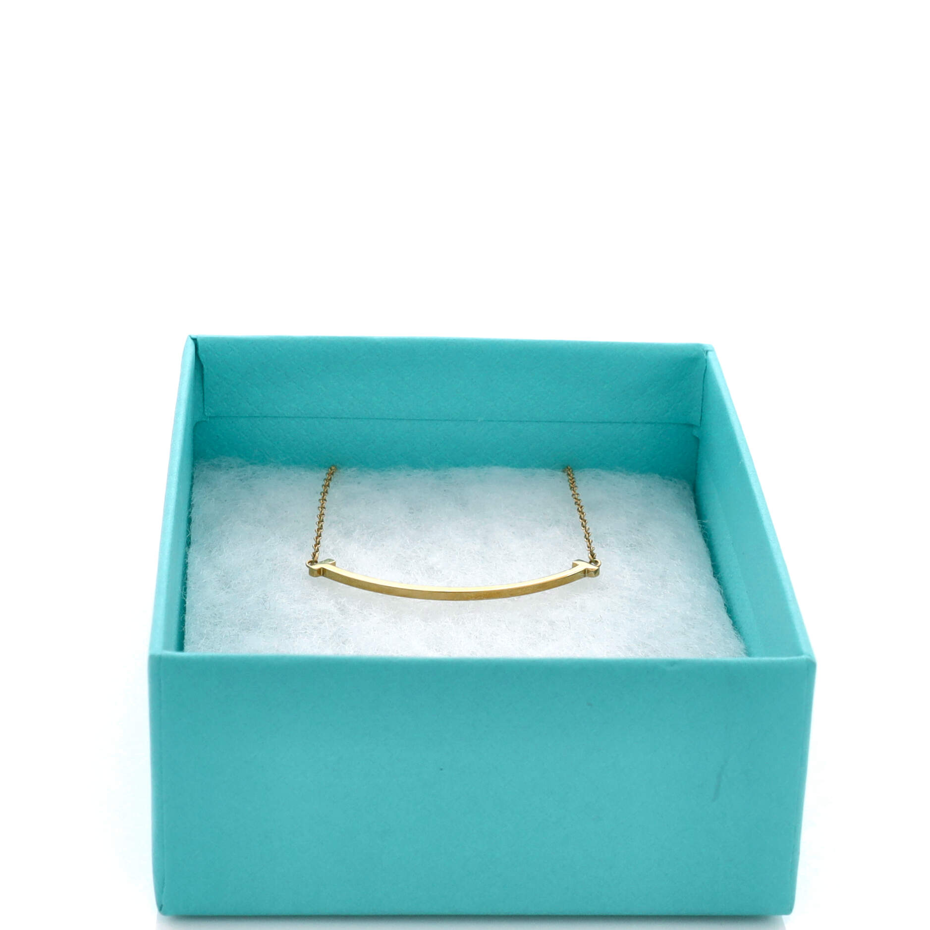 T Smile Pendant Necklace 18K Yellow Gold Small