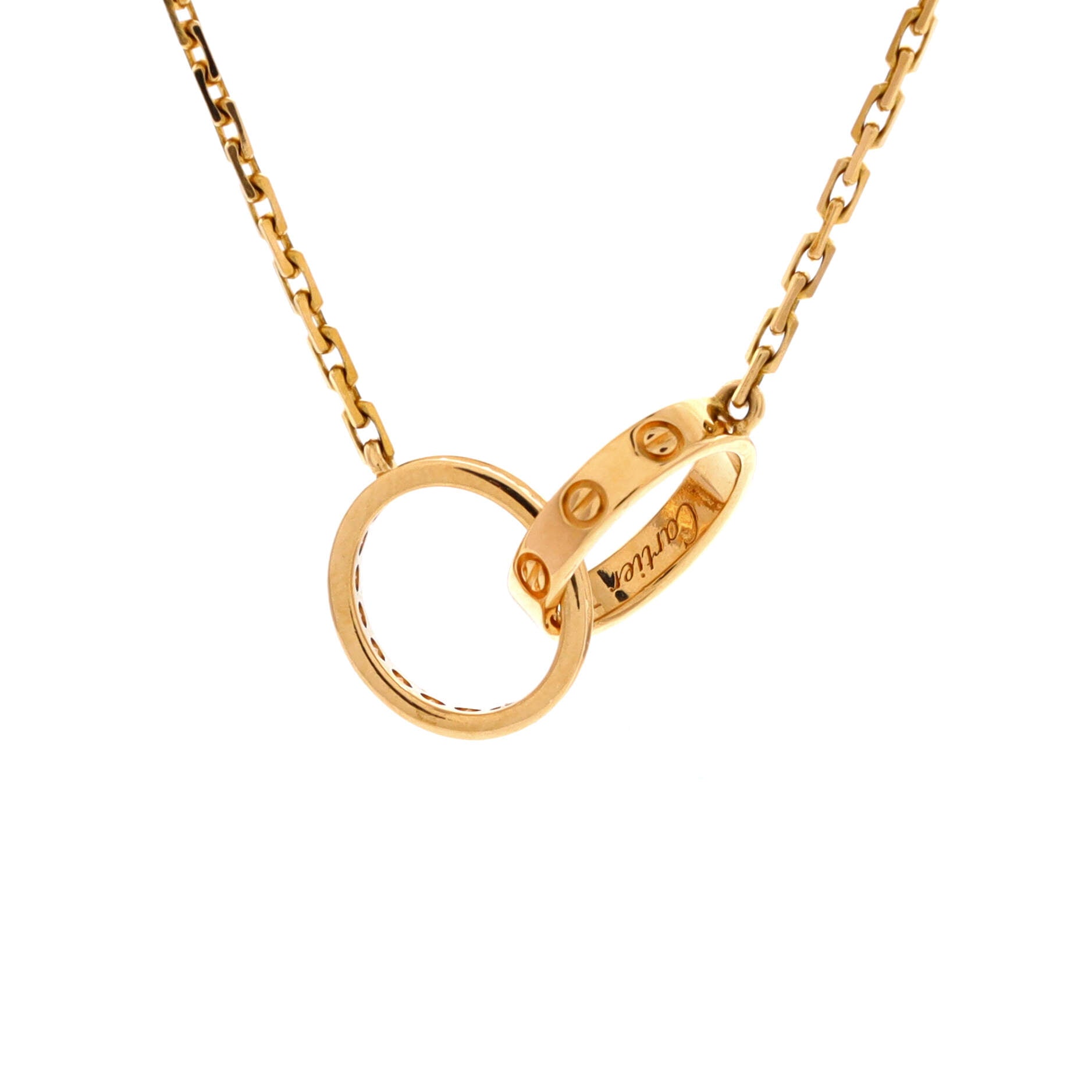 Love Interlocking Necklace 18K Yellow Gold and Diamonds