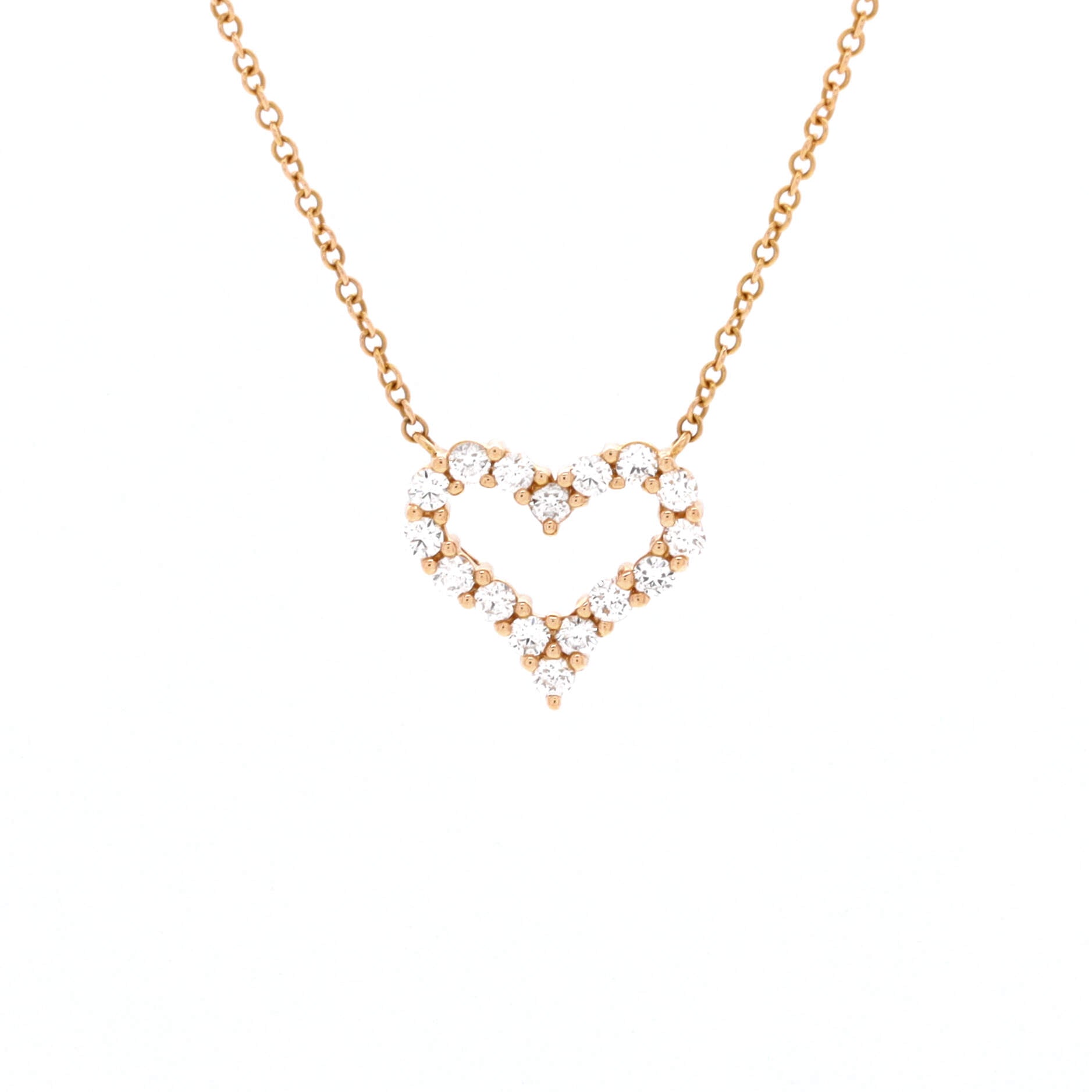 Heart Pendant Necklace 18K Yellow Gold with Diamonds Small