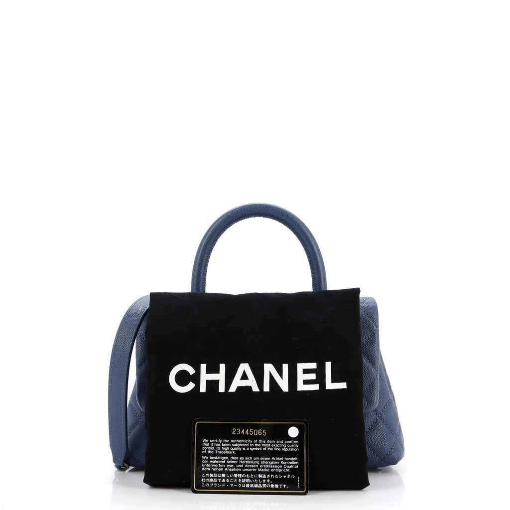 Coco Top Handle Bag Quilted Caviar Mini