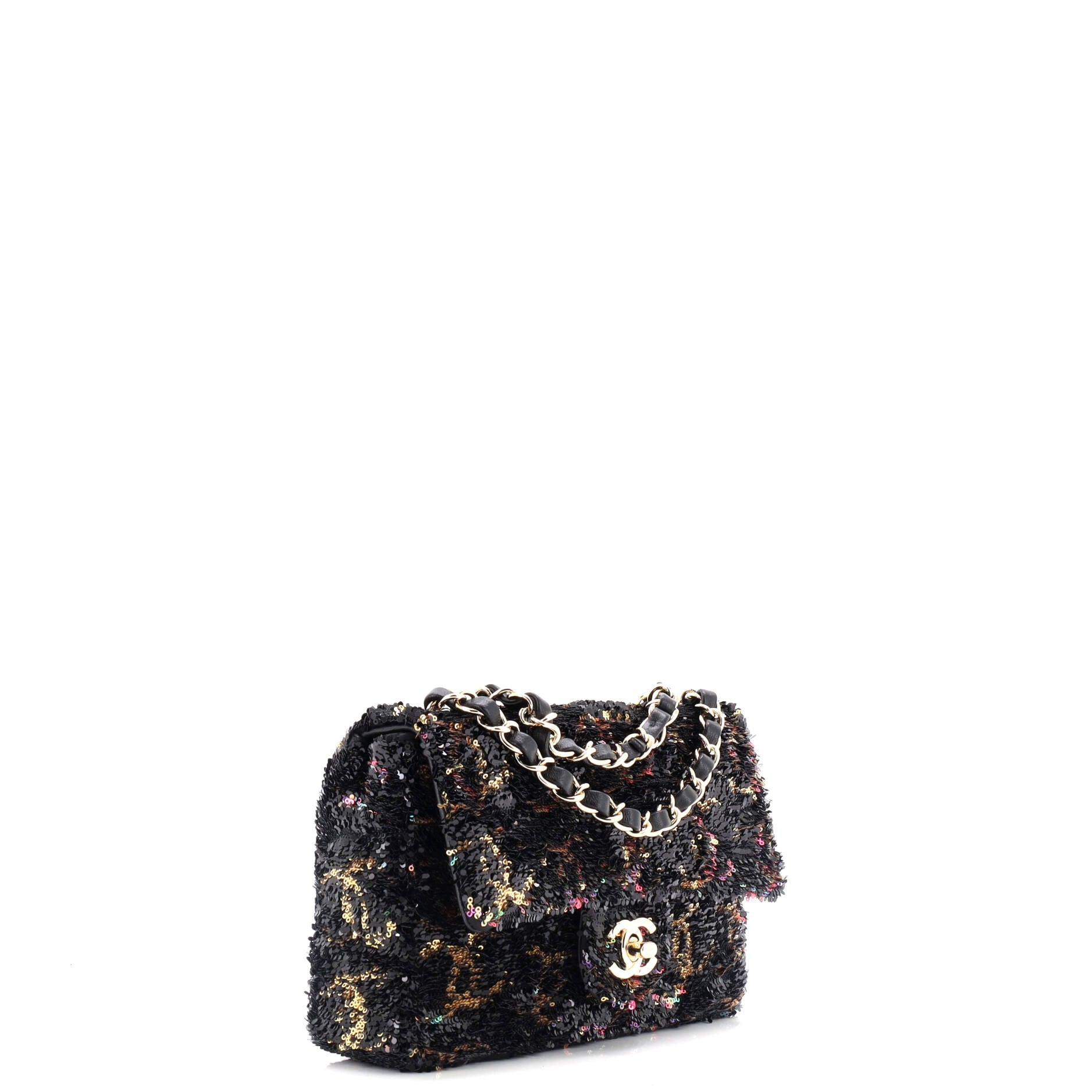 Chain Flap Bag CC Multicolor Reversible Sequins Mini