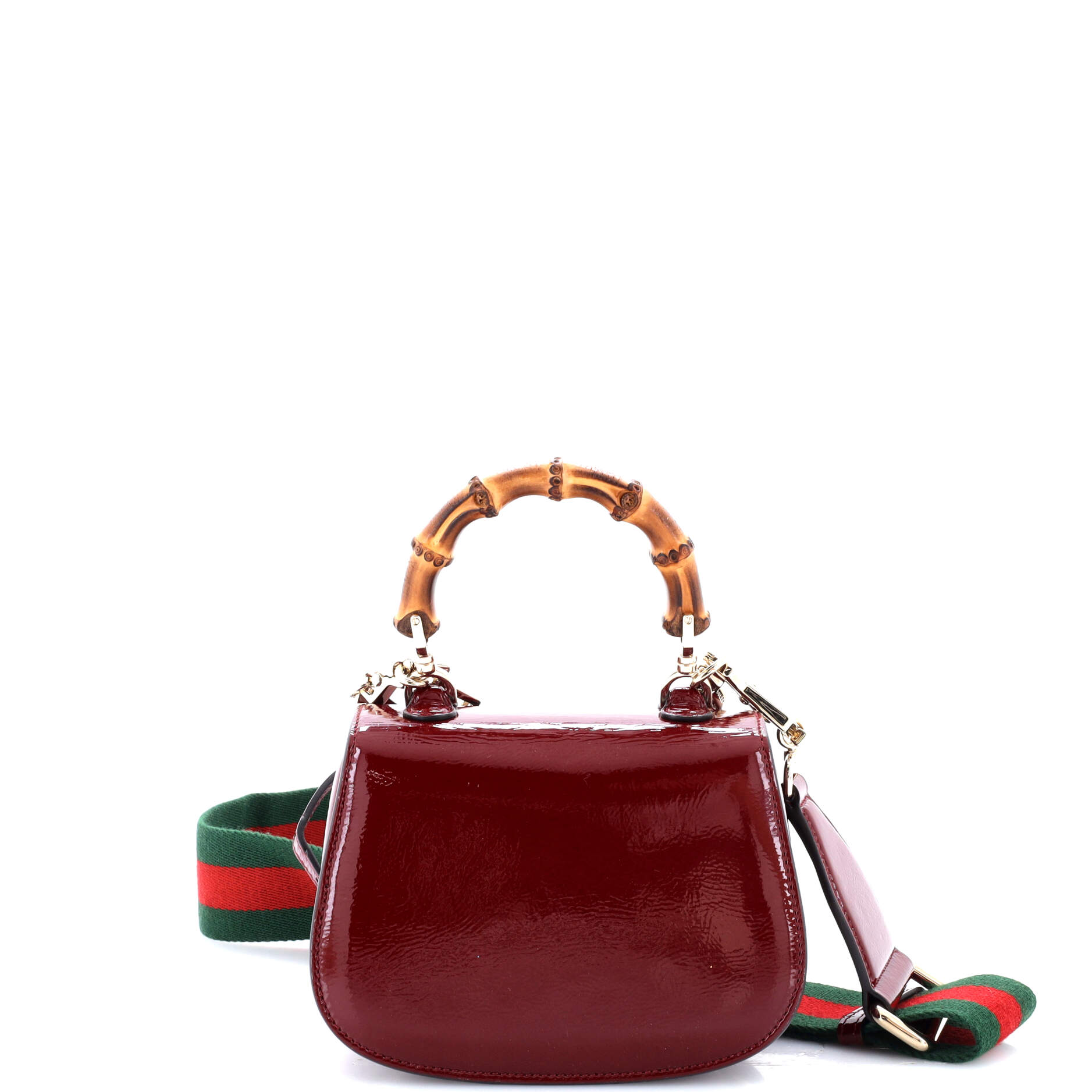 Bamboo 1947 Logo Top Handle Bag Embossed Patent Mini