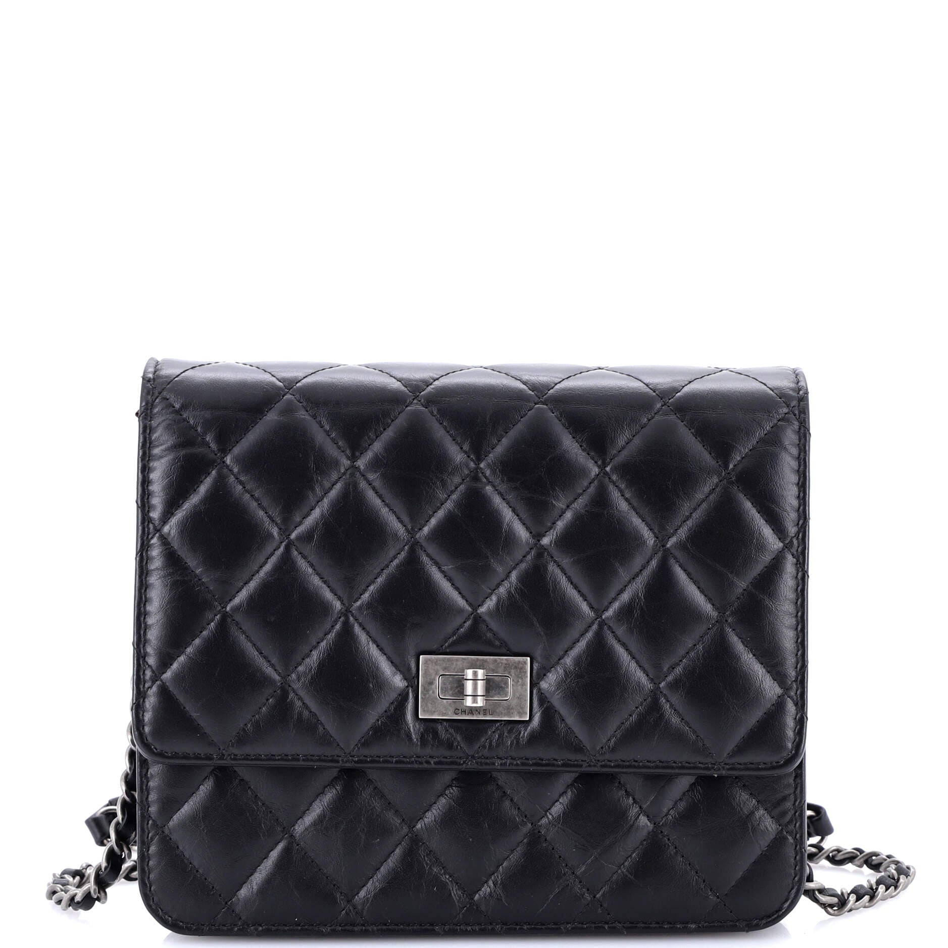 Reissue 2.55 Square Wallet on Chain Quilted Aged Calfskin