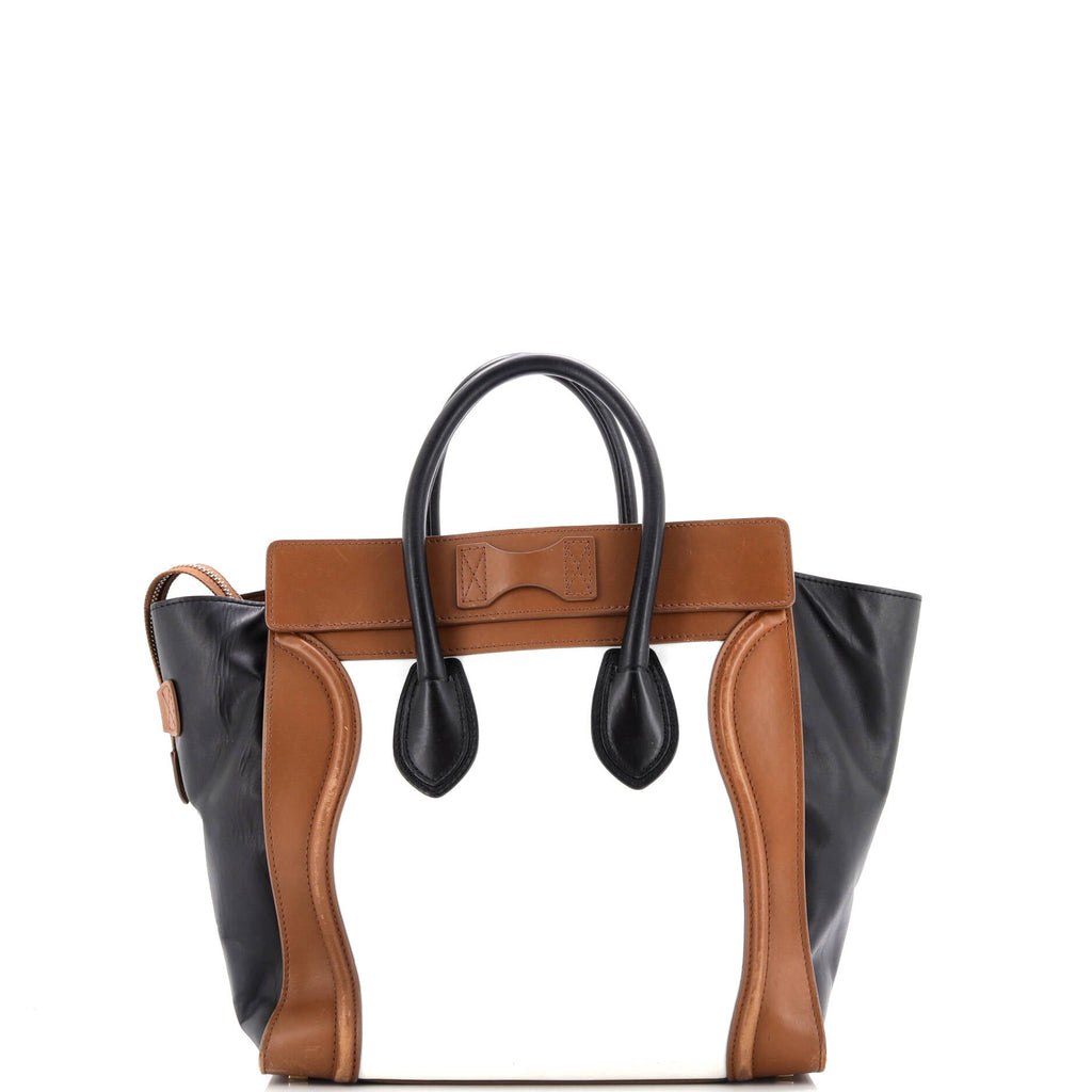 Tricolor Luggage Bag Leather Micro