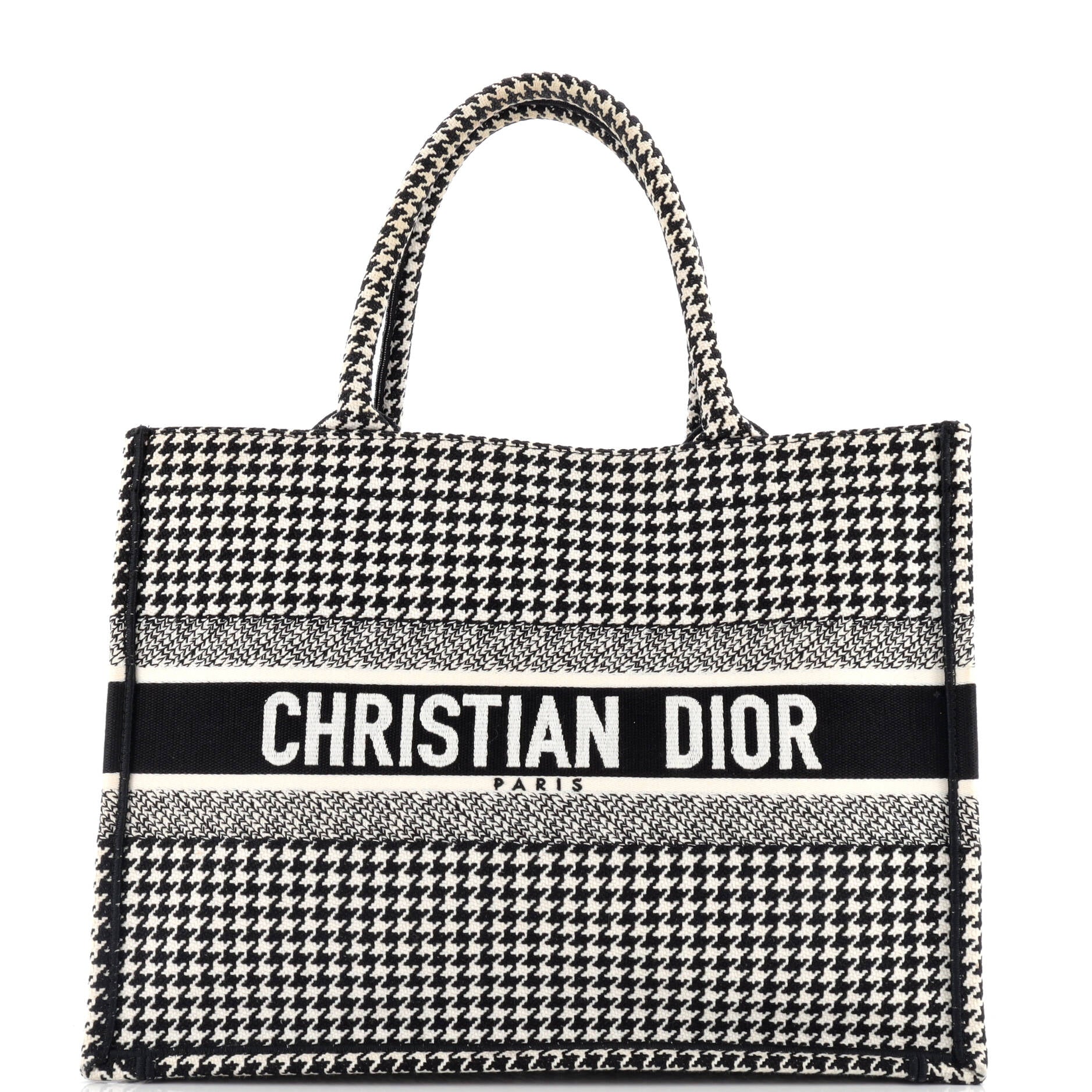 Book Tote Houndstooth Canvas Medium