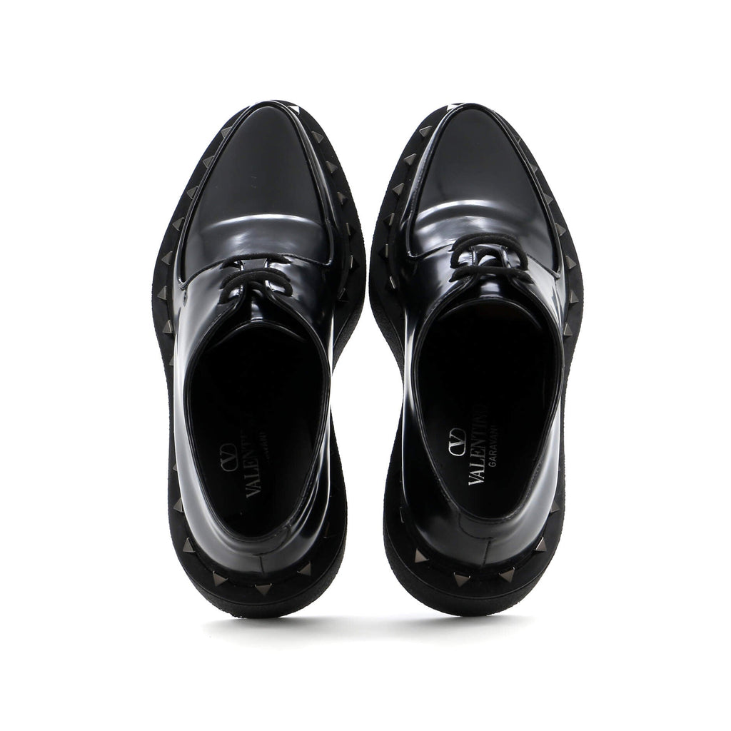 Women's Rockstud M-Way Platform Derby Shoes Leather