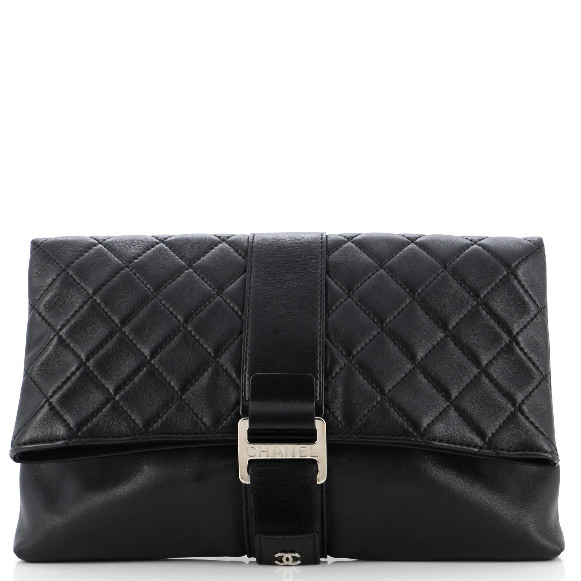 Fold Over Clutch Quilted Lambskin Medium