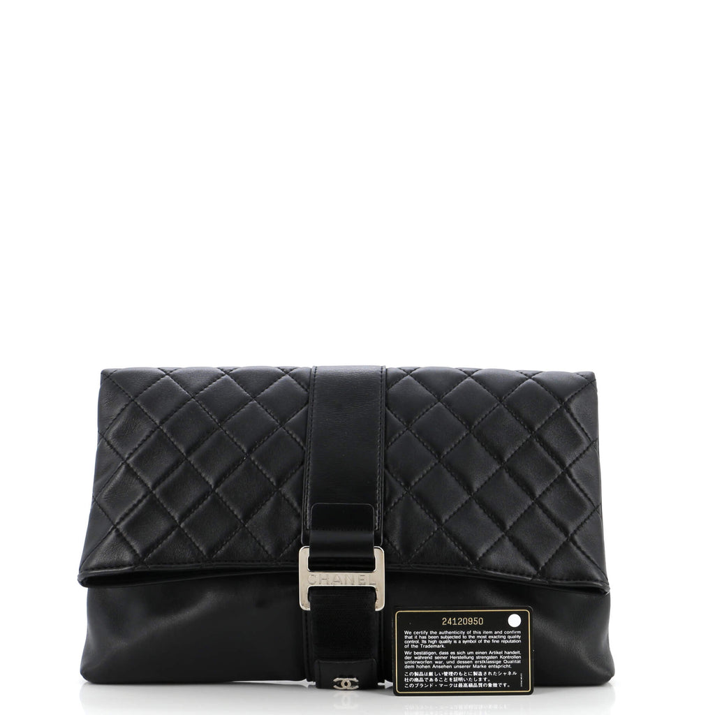 Fold Over Clutch Quilted Lambskin Medium
