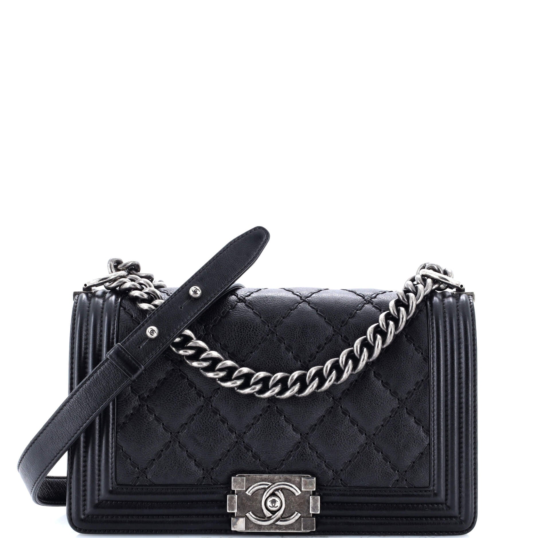Stitch Boy Flap Bag Quilted Calfskin New Medium