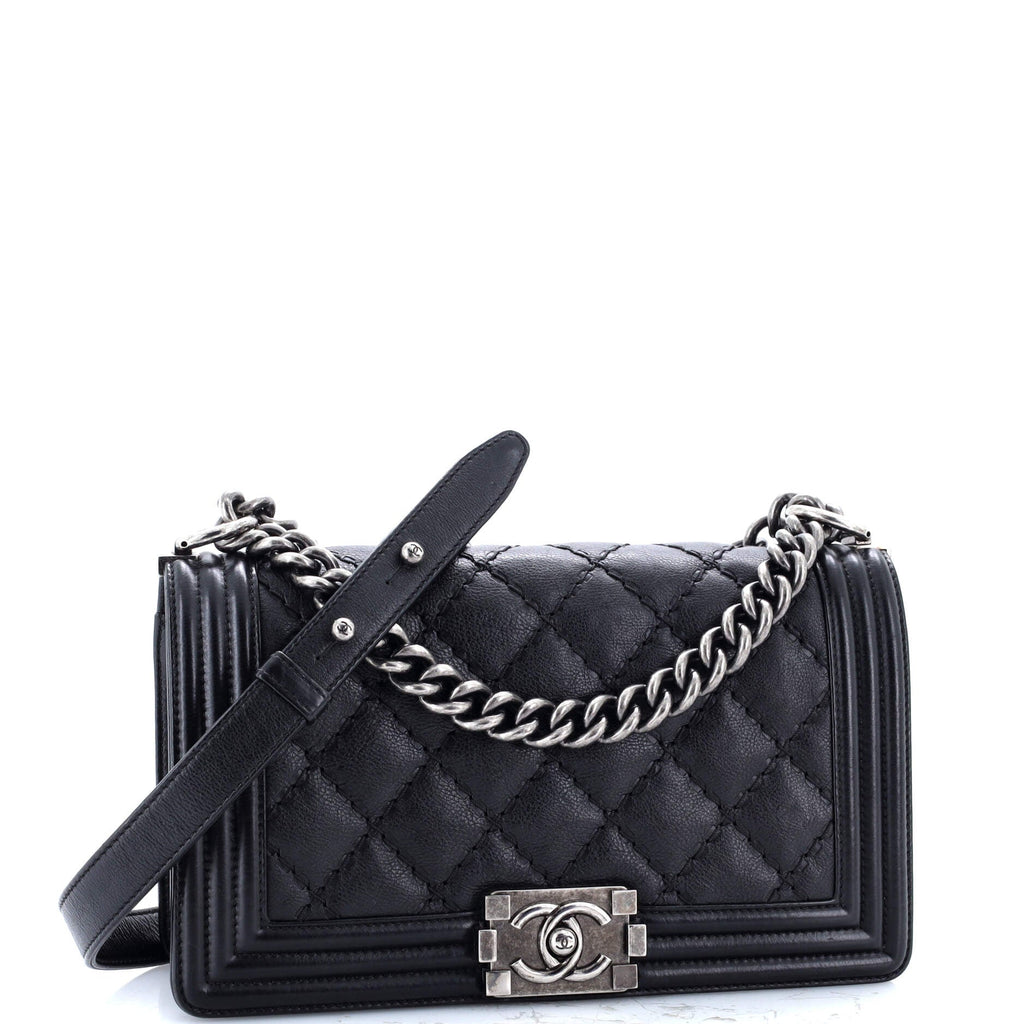 Stitch Boy Flap Bag Quilted Calfskin New Medium