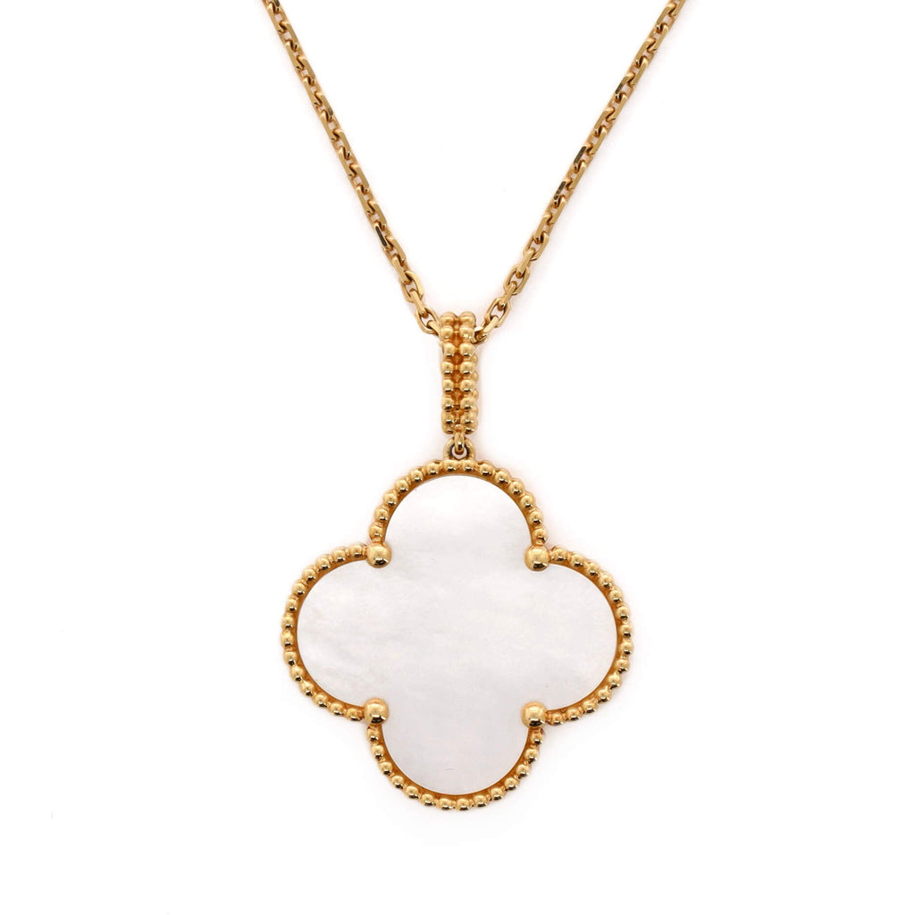 Magic Alhambra Long Necklace 18K Yellow Gold and Mother of Pearl
