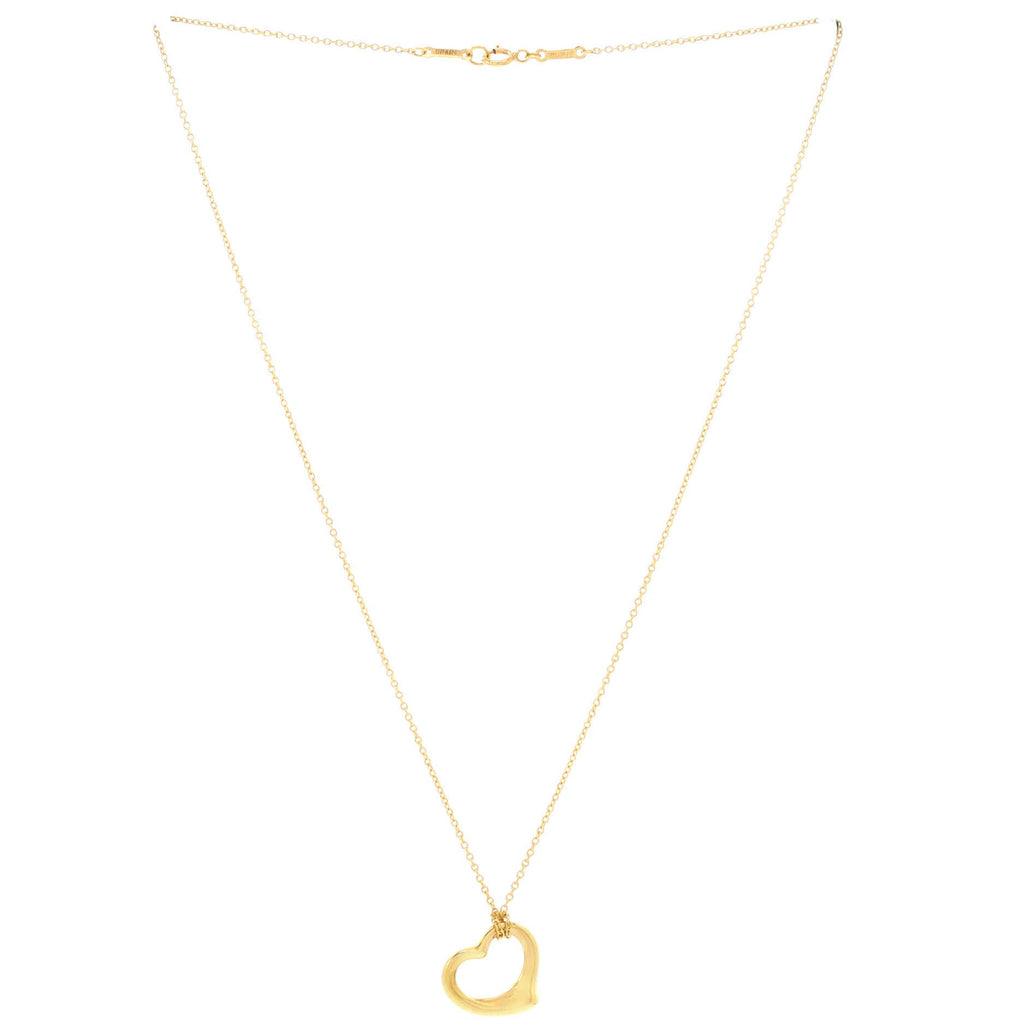 Elsa Peretti Open Heart Pendant Necklace 18K Yellow Gold 16mm