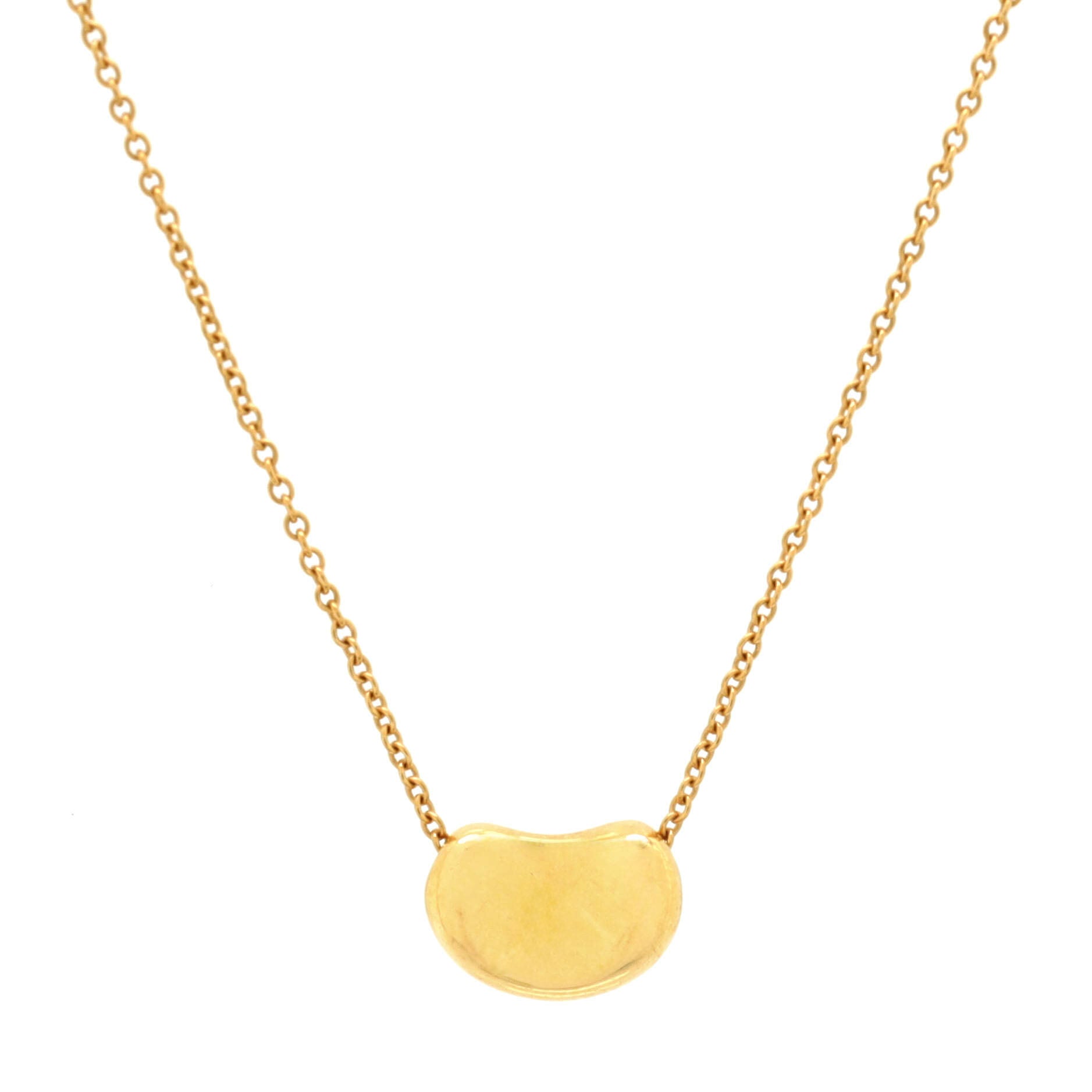 Elsa Peretti Bean Pendant Necklace 18K Yellow Gold 11mm