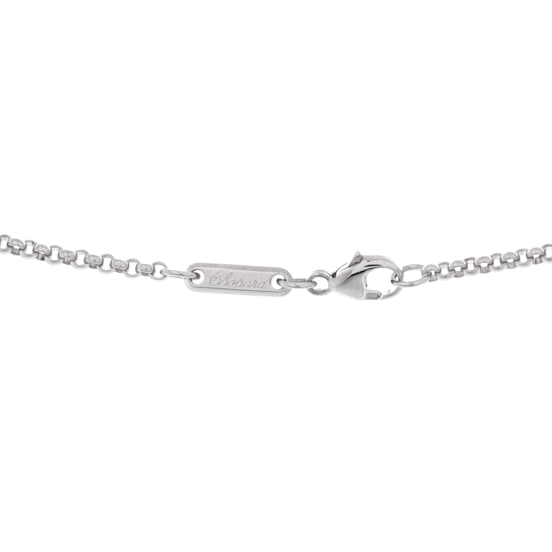 Happy Diamonds Heart Pendant Necklace 18K White Gold with 3 Floating Diamonds