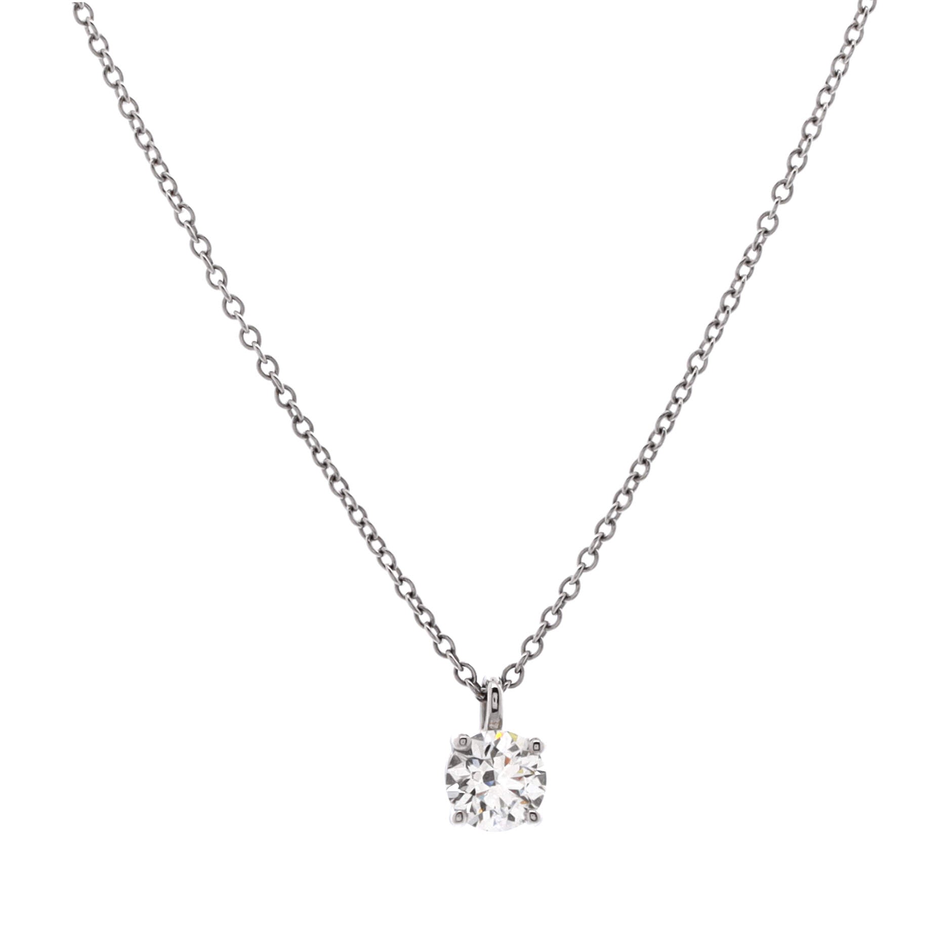 Solitaire Pendant Necklace Platinum with RBC Diamond 0.40-0.49CT