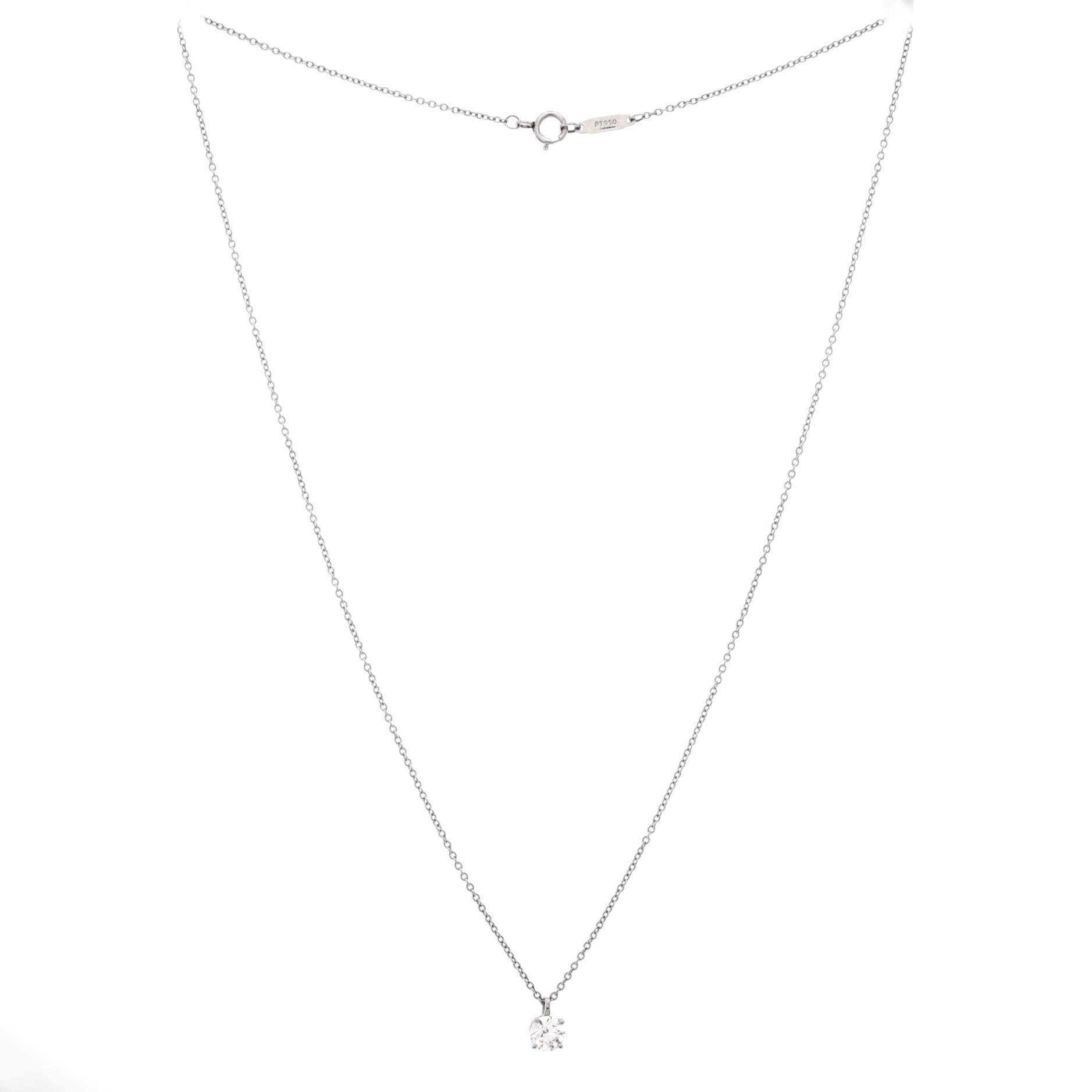 Solitaire Pendant Necklace Platinum with RBC Diamond 0.40-0.49CT