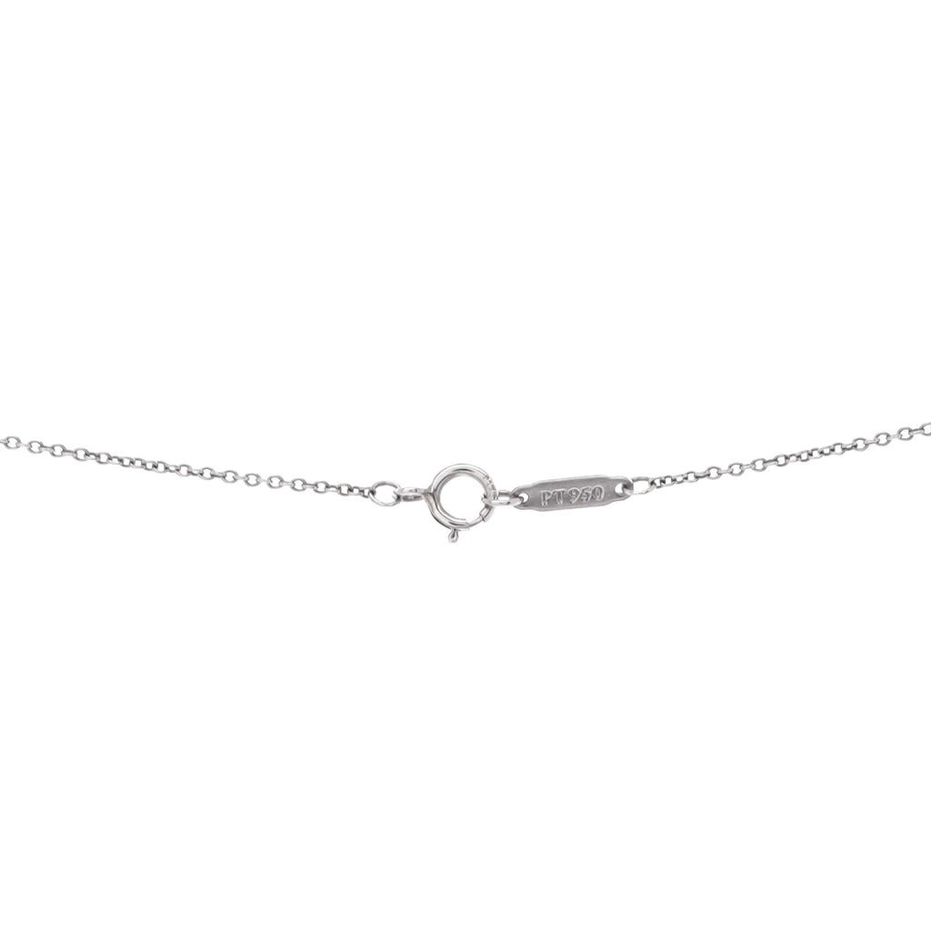 Fleur de Lis Key Pendant Necklace Platinum and Diamonds Small