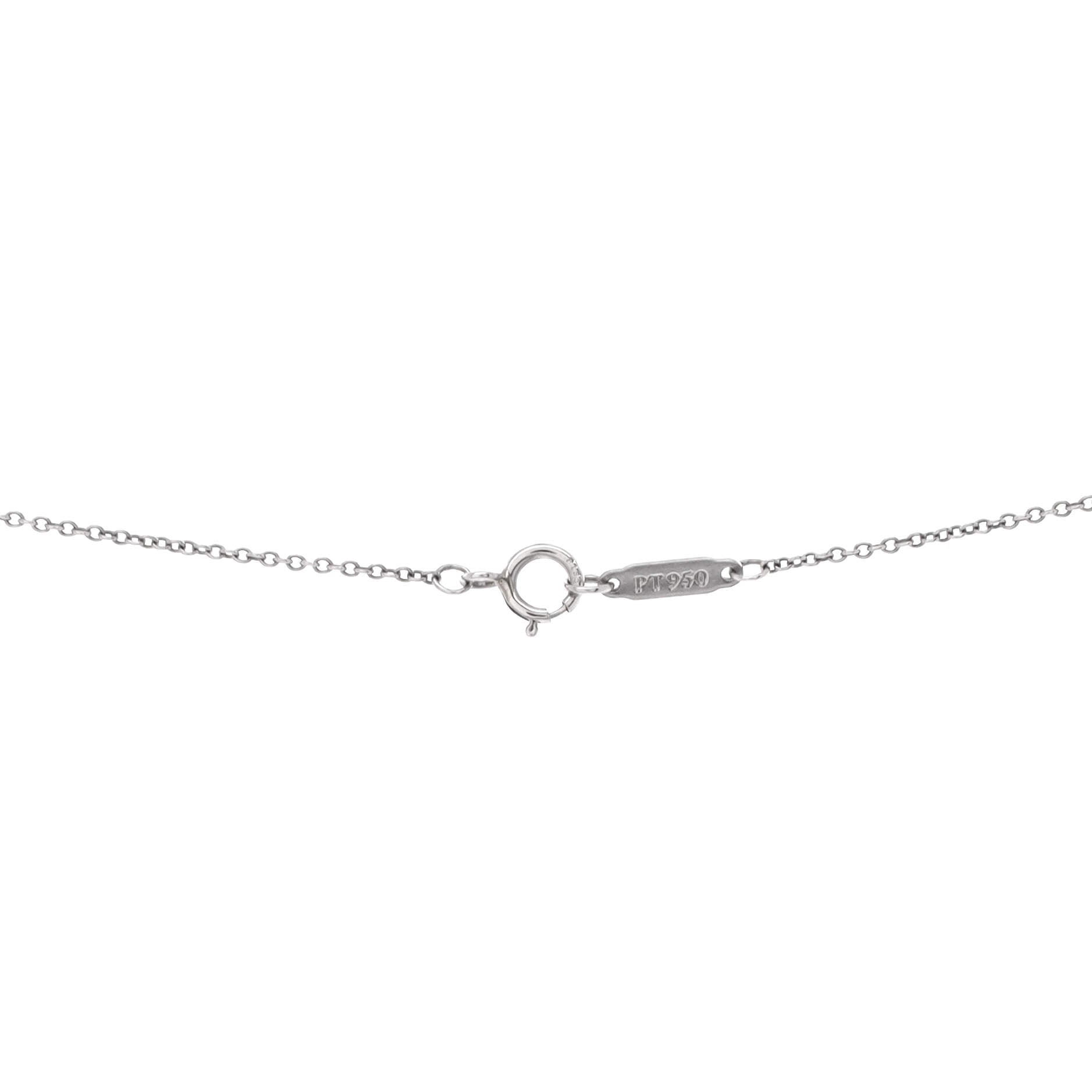 Fleur de Lis Key Pendant Necklace Platinum and Diamonds Small