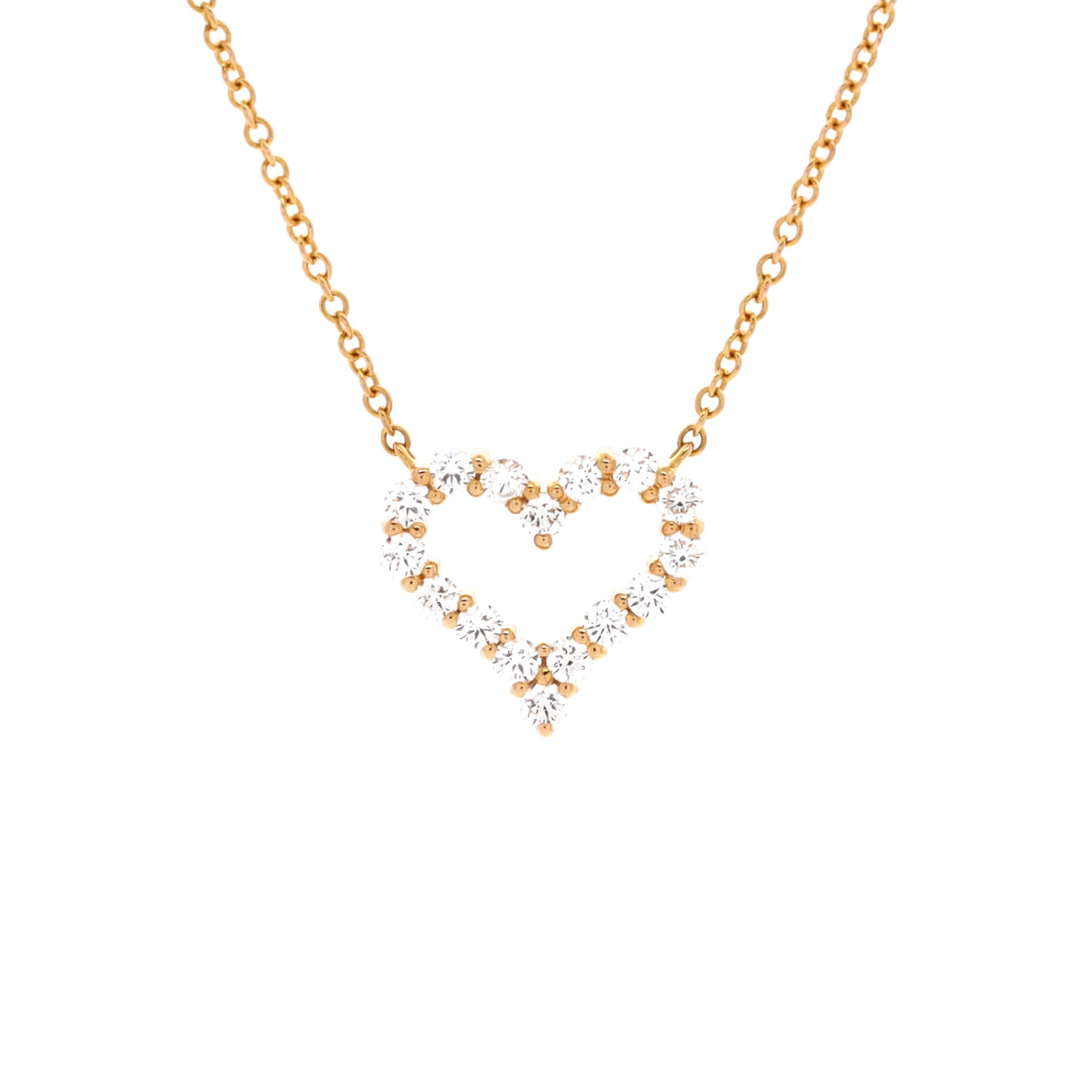 Heart Pendant Necklace 18K Yellow Gold with Diamonds Mini