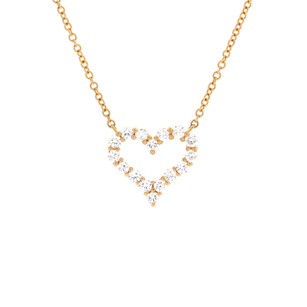 Heart Pendant Necklace 18K Yellow Gold with Diamonds Mini