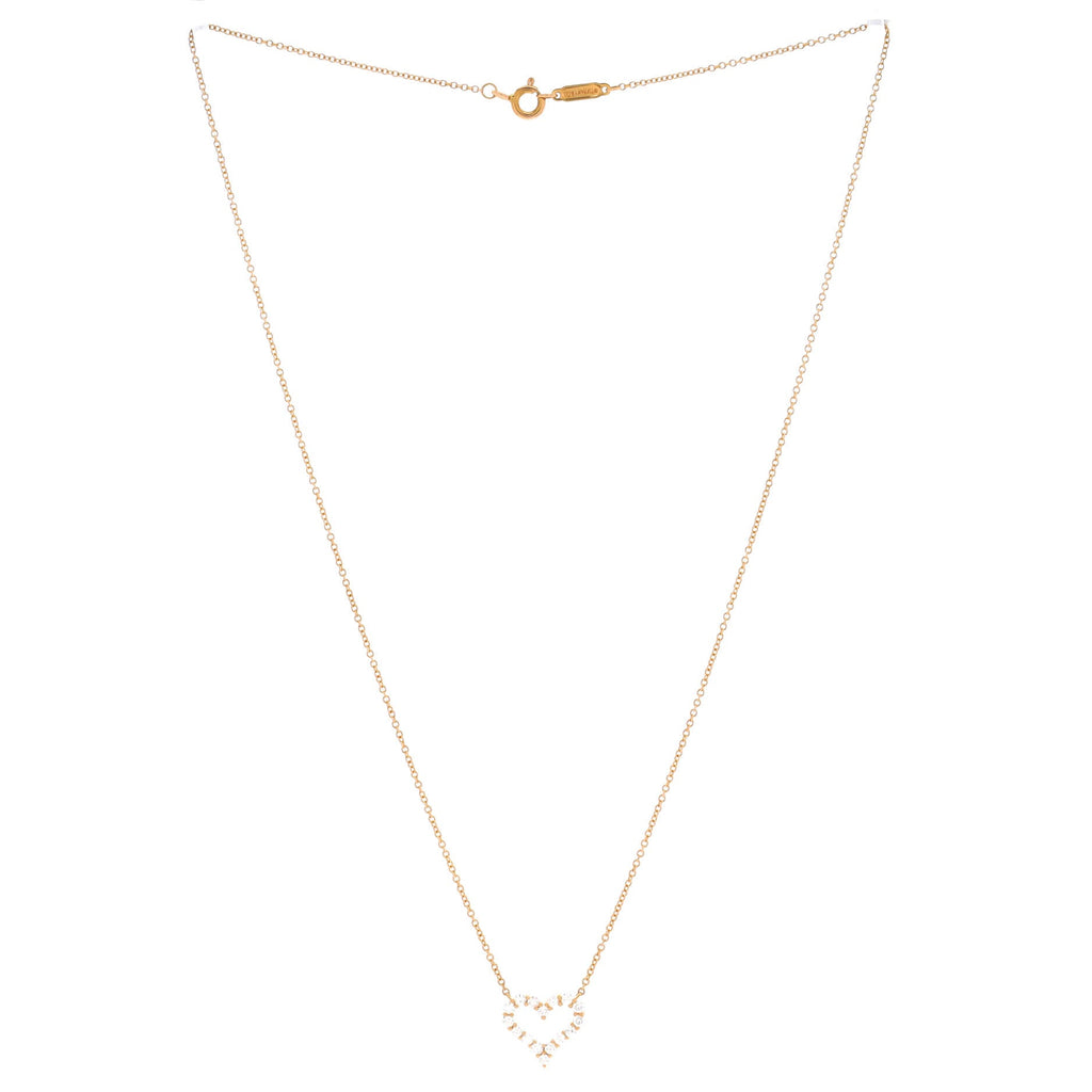 Heart Pendant Necklace 18K Yellow Gold with Diamonds Mini
