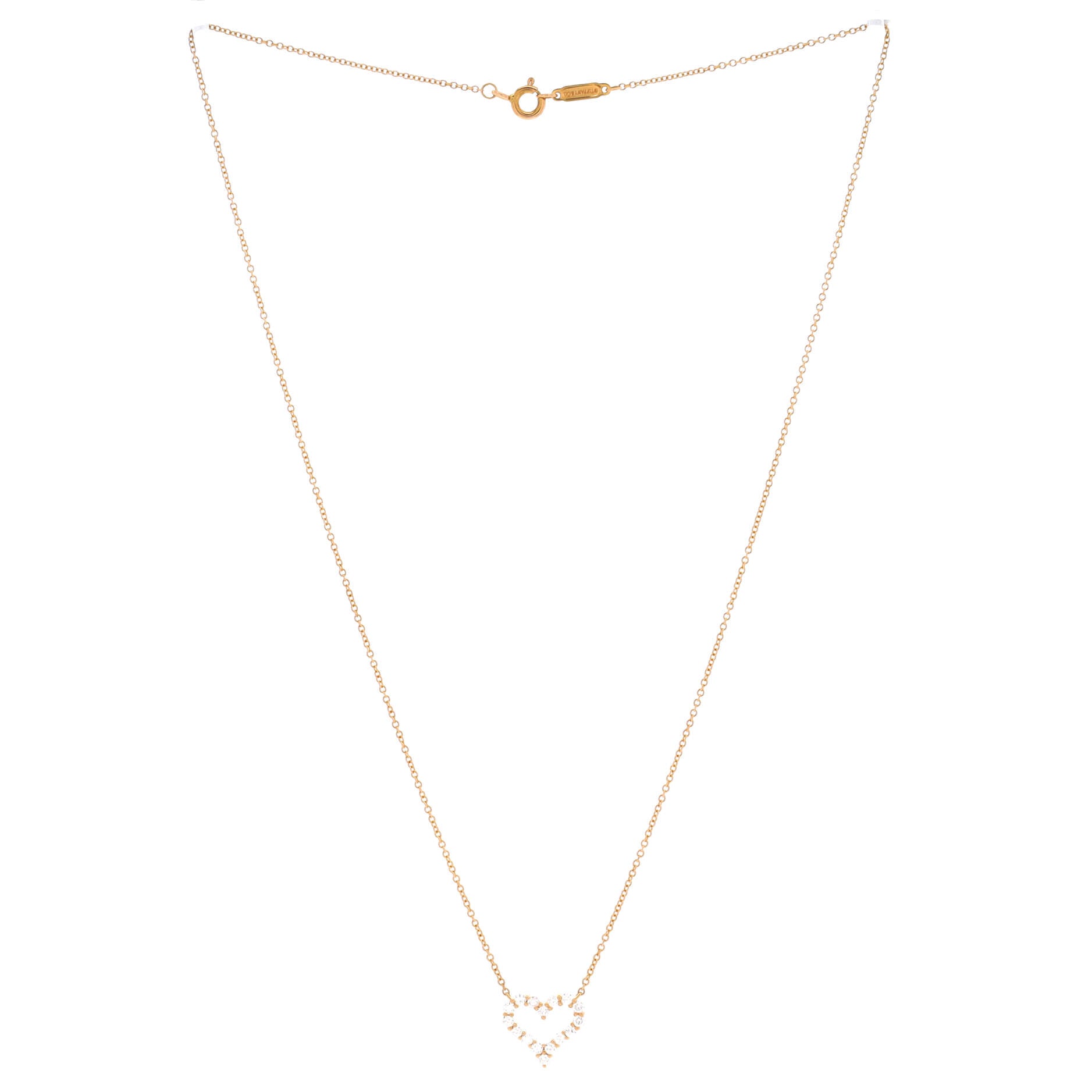 Heart Pendant Necklace 18K Yellow Gold with Diamonds Mini