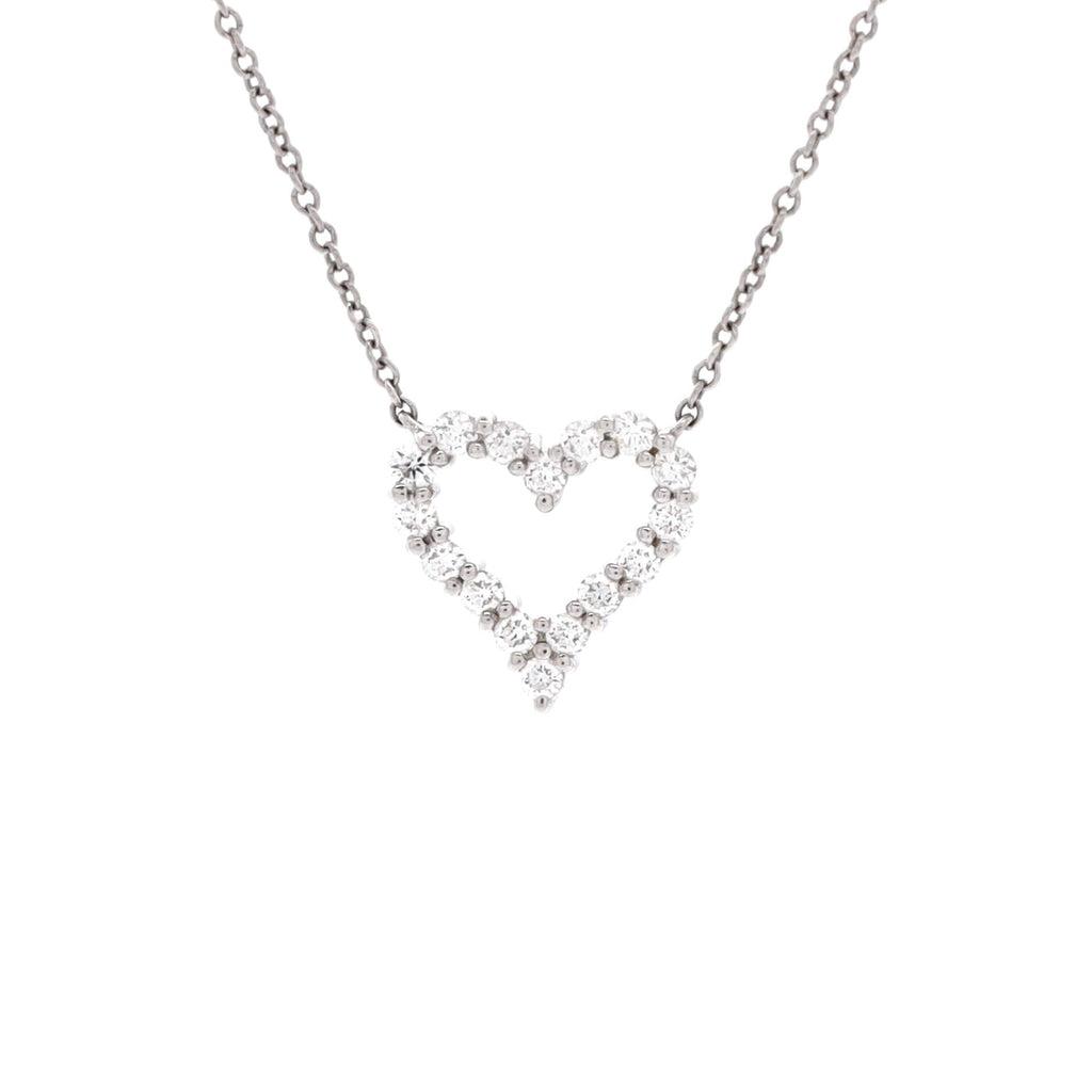 Heart Pendant Necklace 18K Yellow Gold with Diamonds Small
