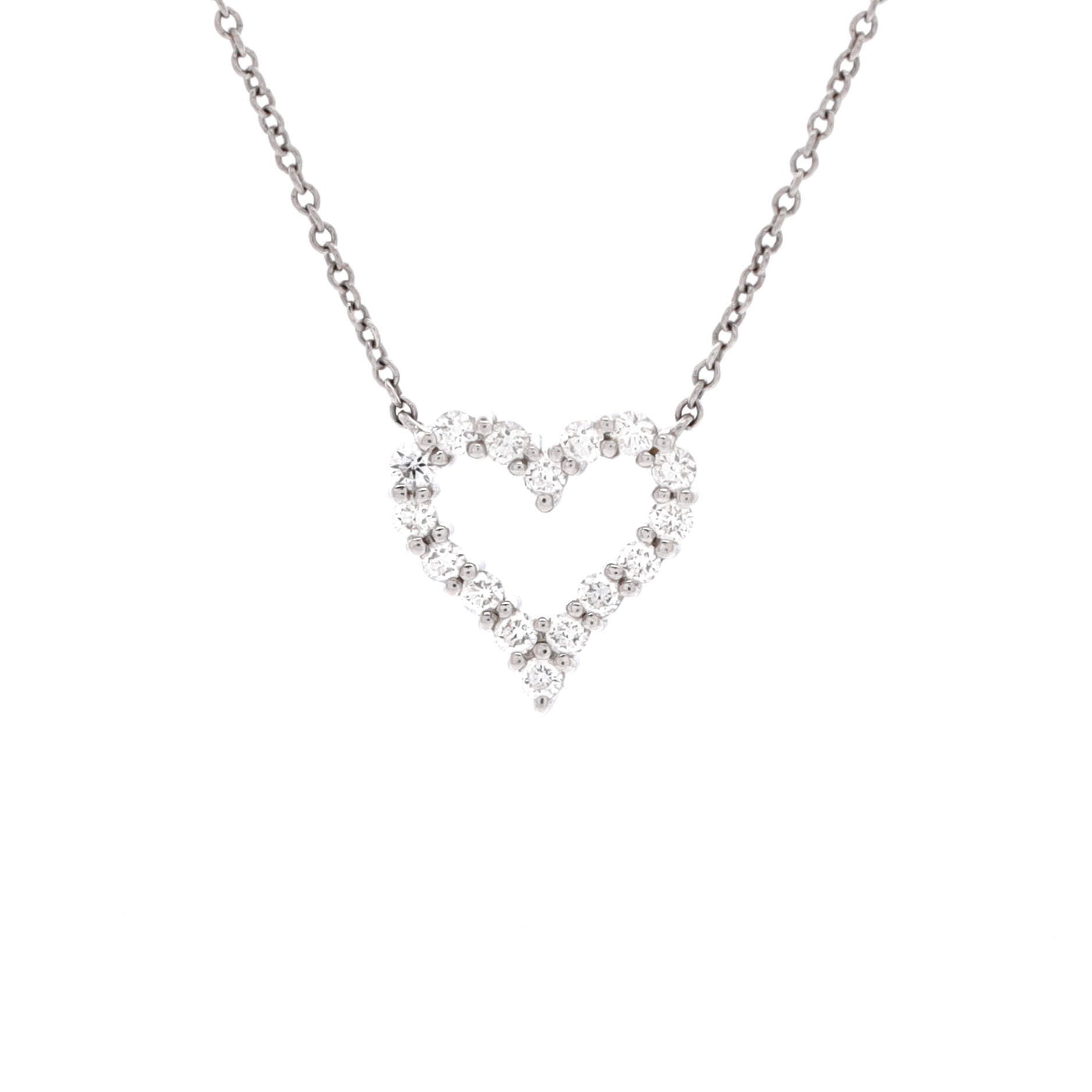 Heart Pendant Necklace 18K Yellow Gold with Diamonds Small