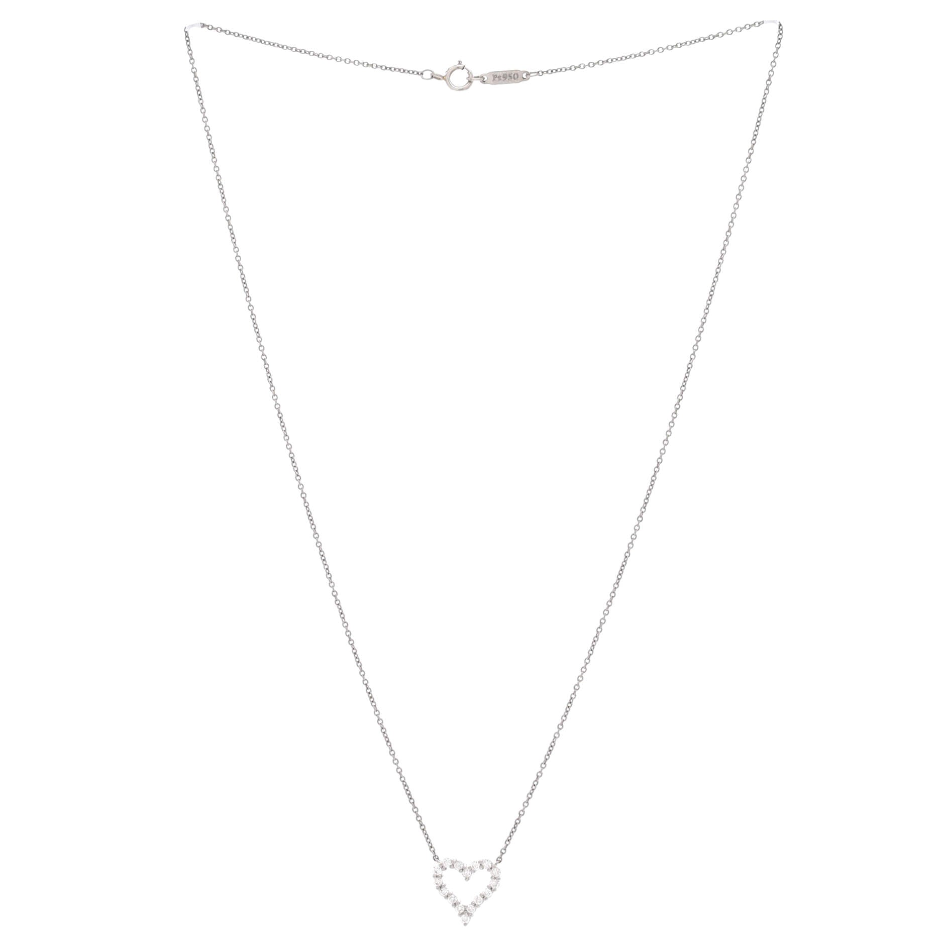 Heart Pendant Necklace 18K Yellow Gold with Diamonds Small