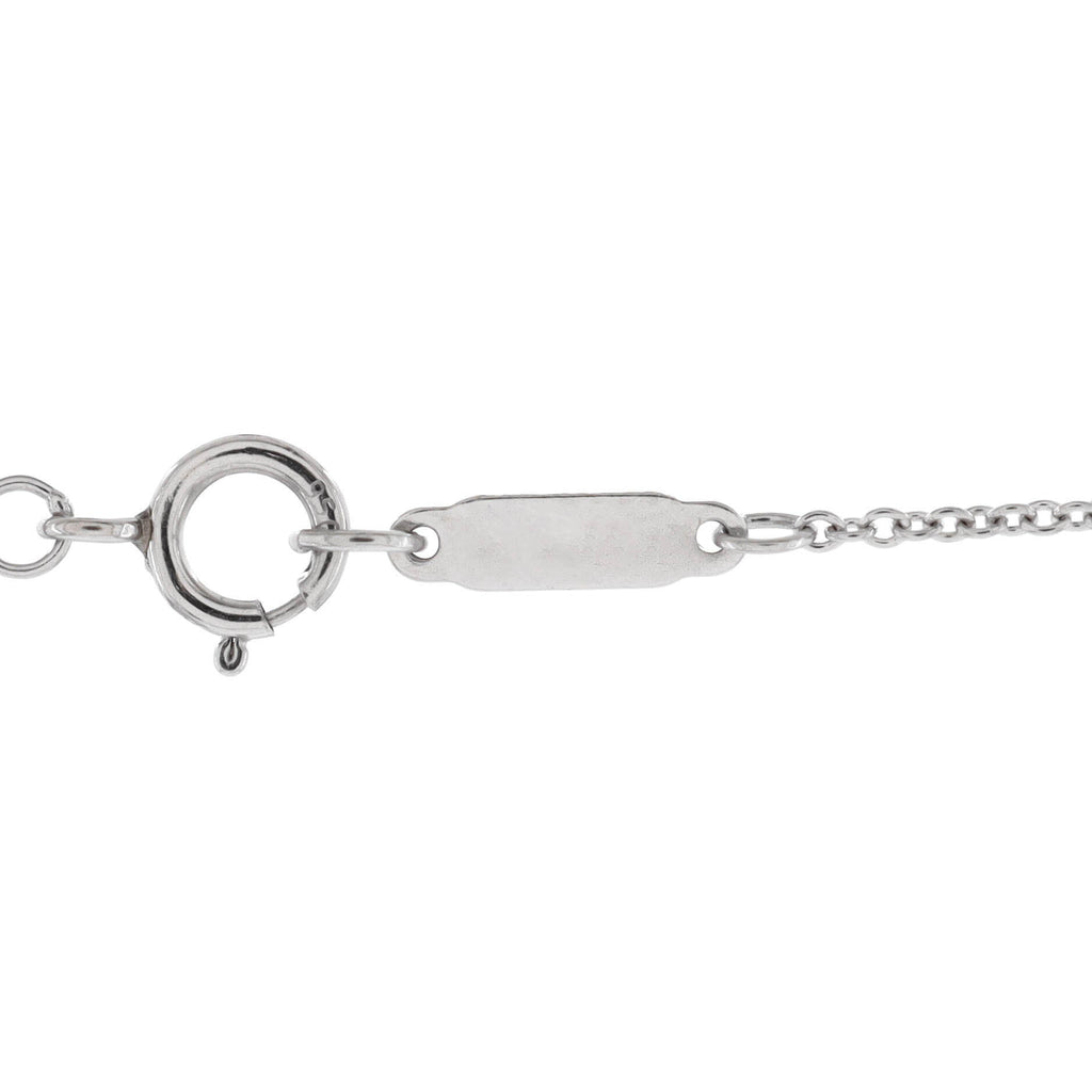 Fleur de Lis Key Pendant Necklace Platinum with Diamonds Large