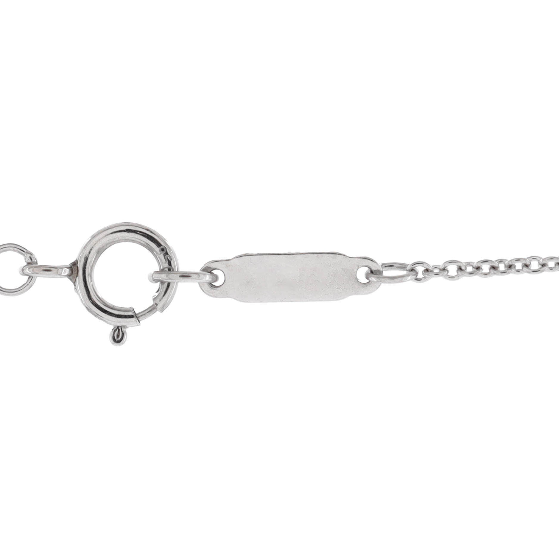 Fleur de Lis Key Pendant Necklace Platinum with Diamonds Large